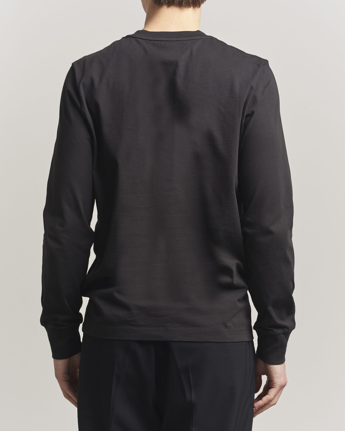 Men | T-Shirts | Moncler | Lettering Logo Long Sleeve T-Shirt Black