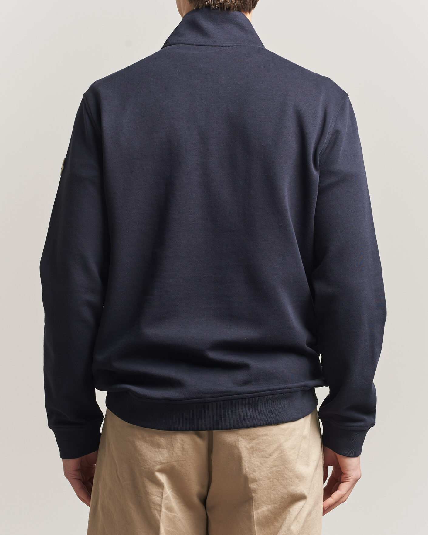 Men | Sweaters & Knitwear | Moncler | Signature Logo Half Zip Navy