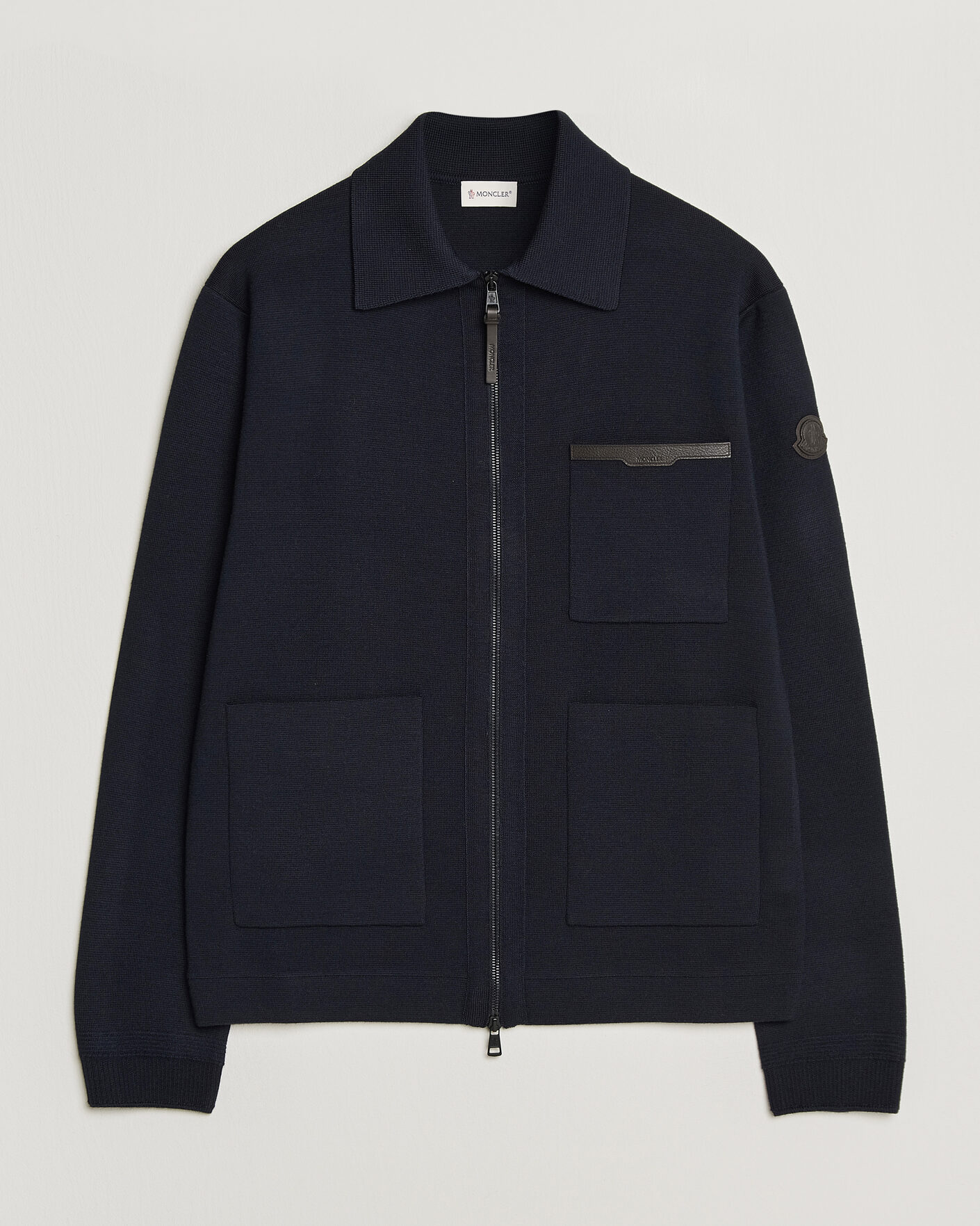 Men | Sweaters & Knitwear | Moncler | Zip Wool Cardigan Navy