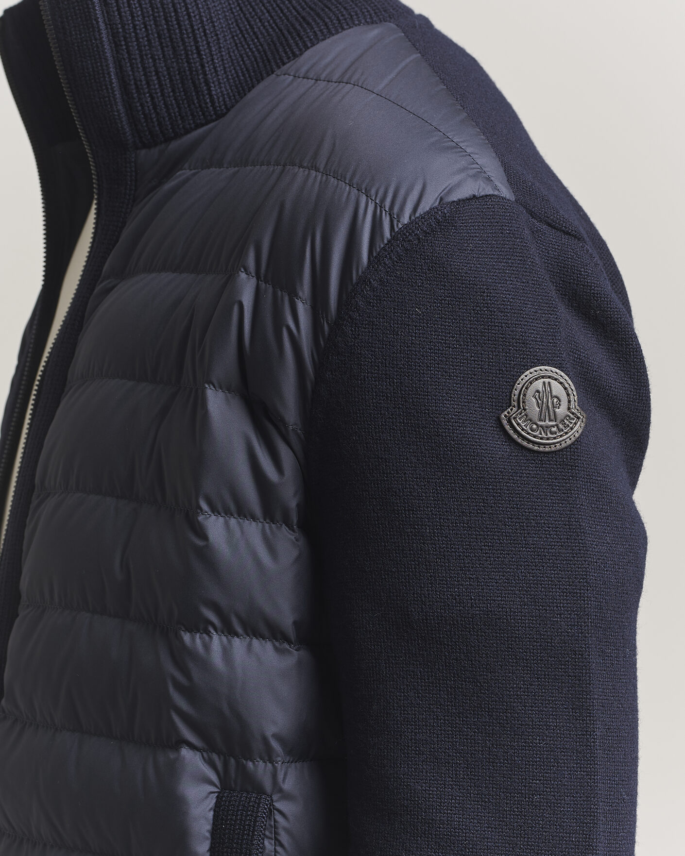 Men | Coats & Jackets | Moncler | Luxury Hybrid Zip Cardigan Navy