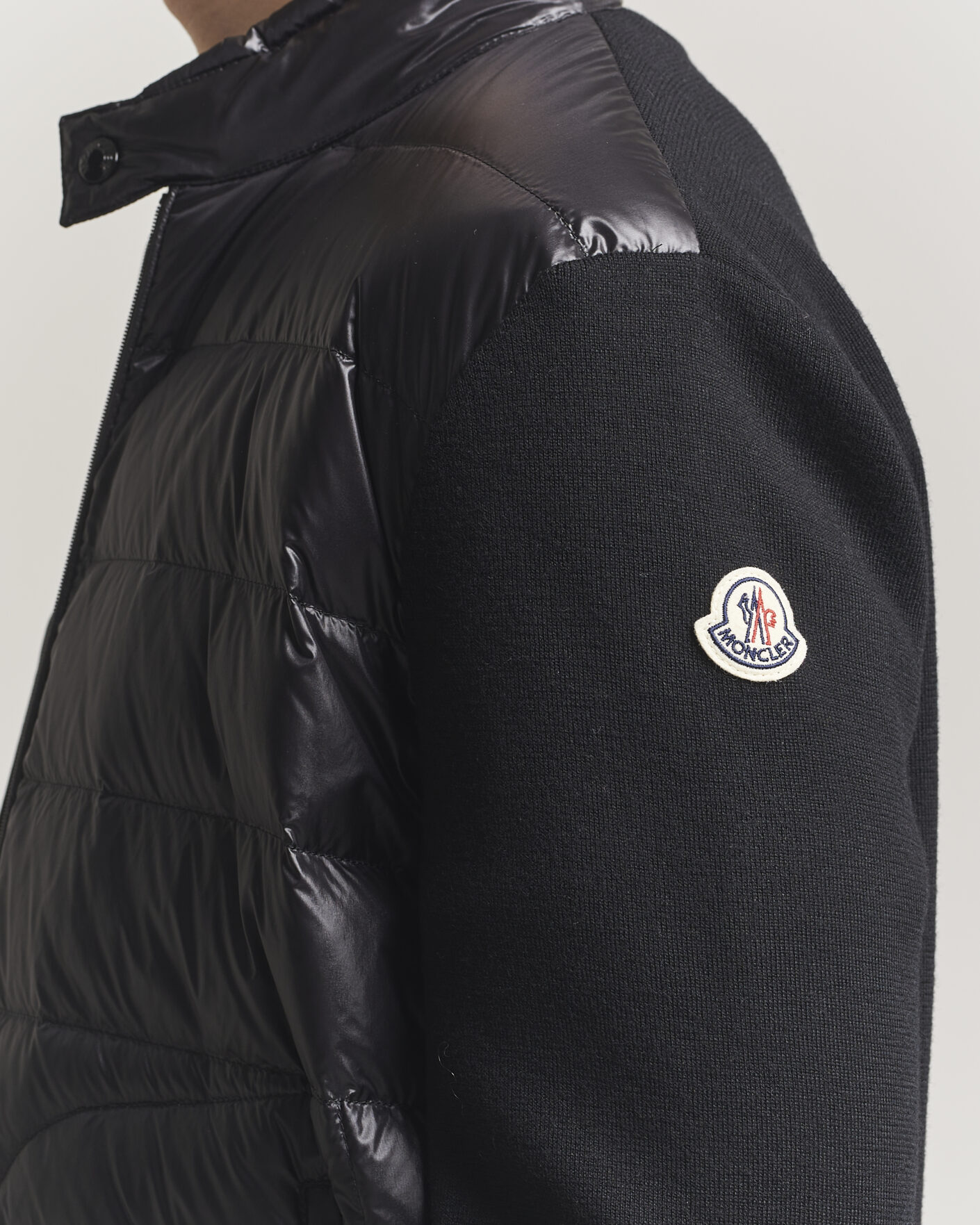 Men | Coats & Jackets | Moncler | Hybrid Laque Zip Cardigan Black