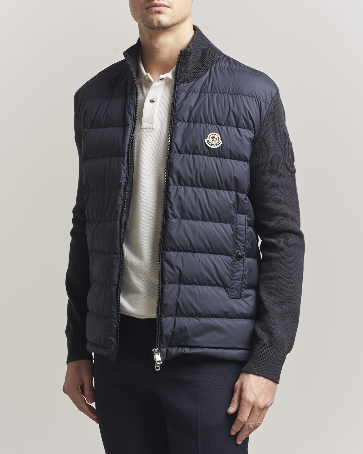 Men | Coats & Jackets | Moncler | Hybrid Zip Cardigan Navy