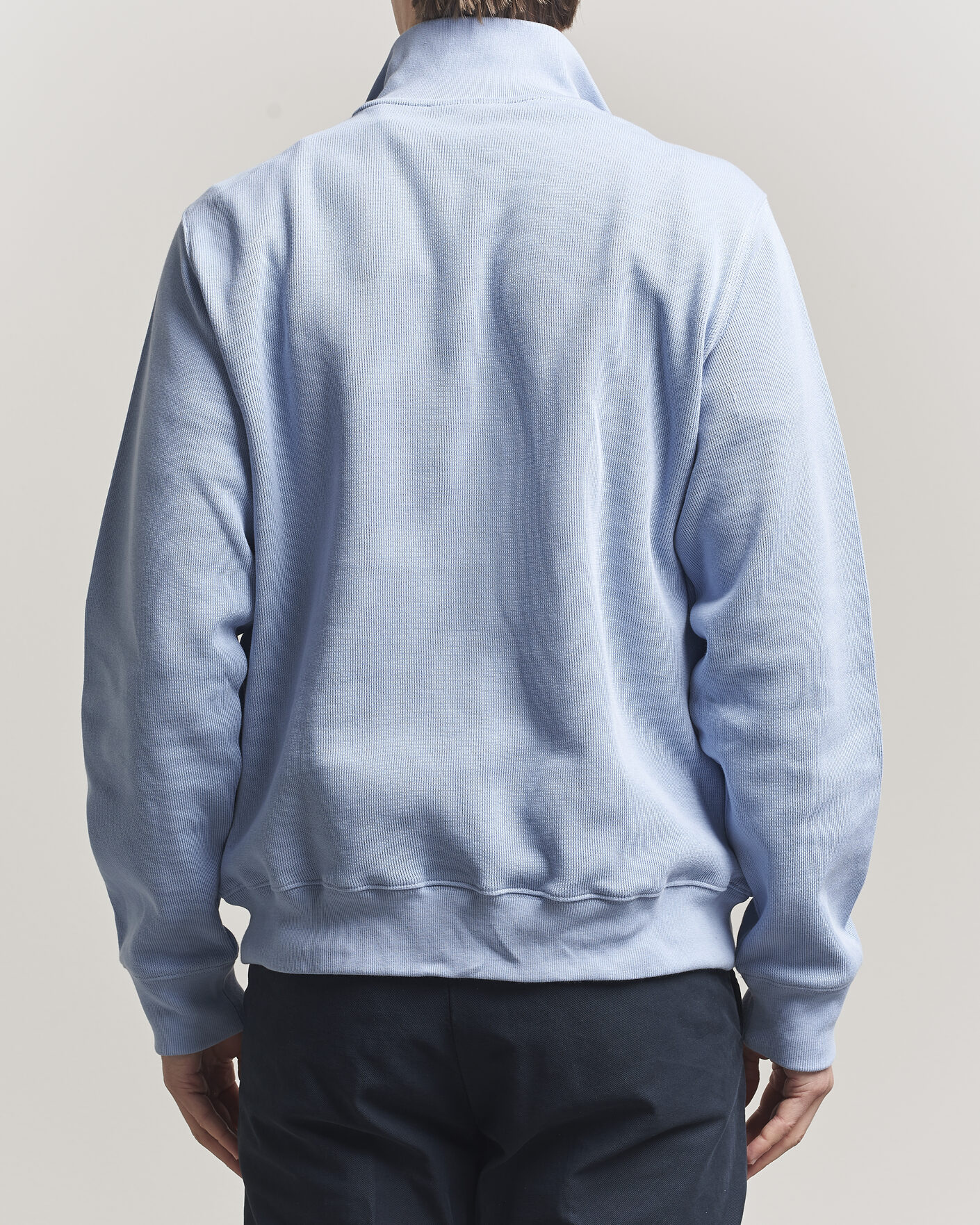 Men | Sweaters & Knitwear | Lacoste | Rib Interlock Half Zip Aphylla Blue