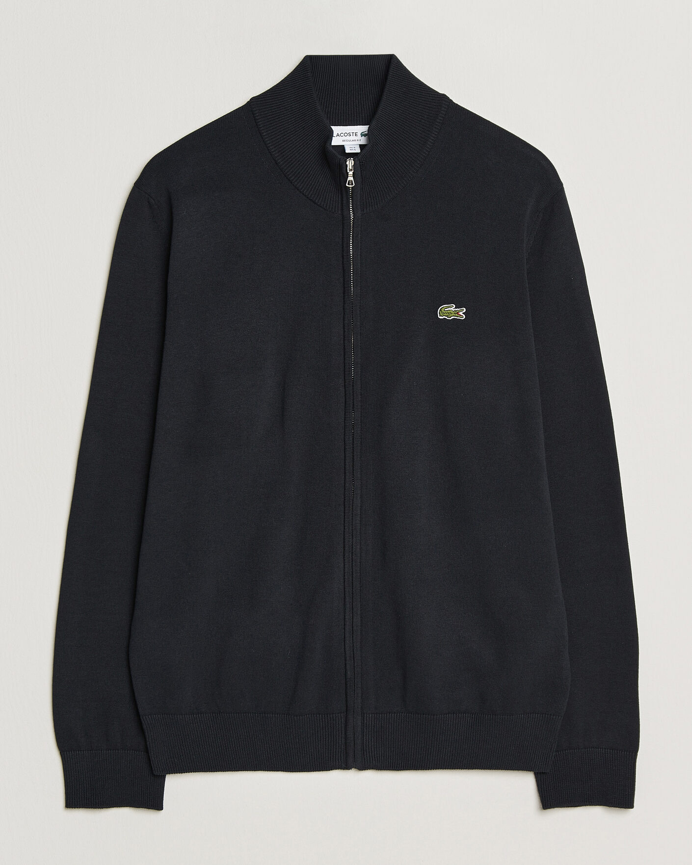 Men | Sweaters & Knitwear | Lacoste | Cotton Knitted Full Zip Black
