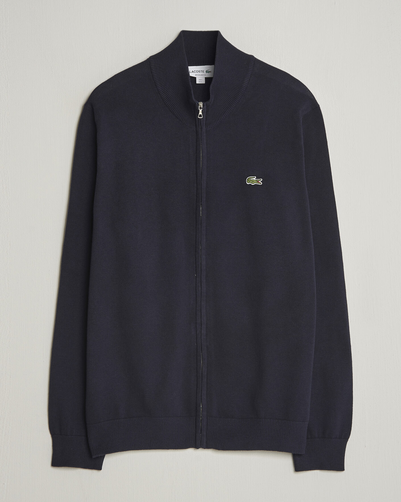 Men | Sweaters & Knitwear | Lacoste | Cotton Knitted Full Zip Navy Blue