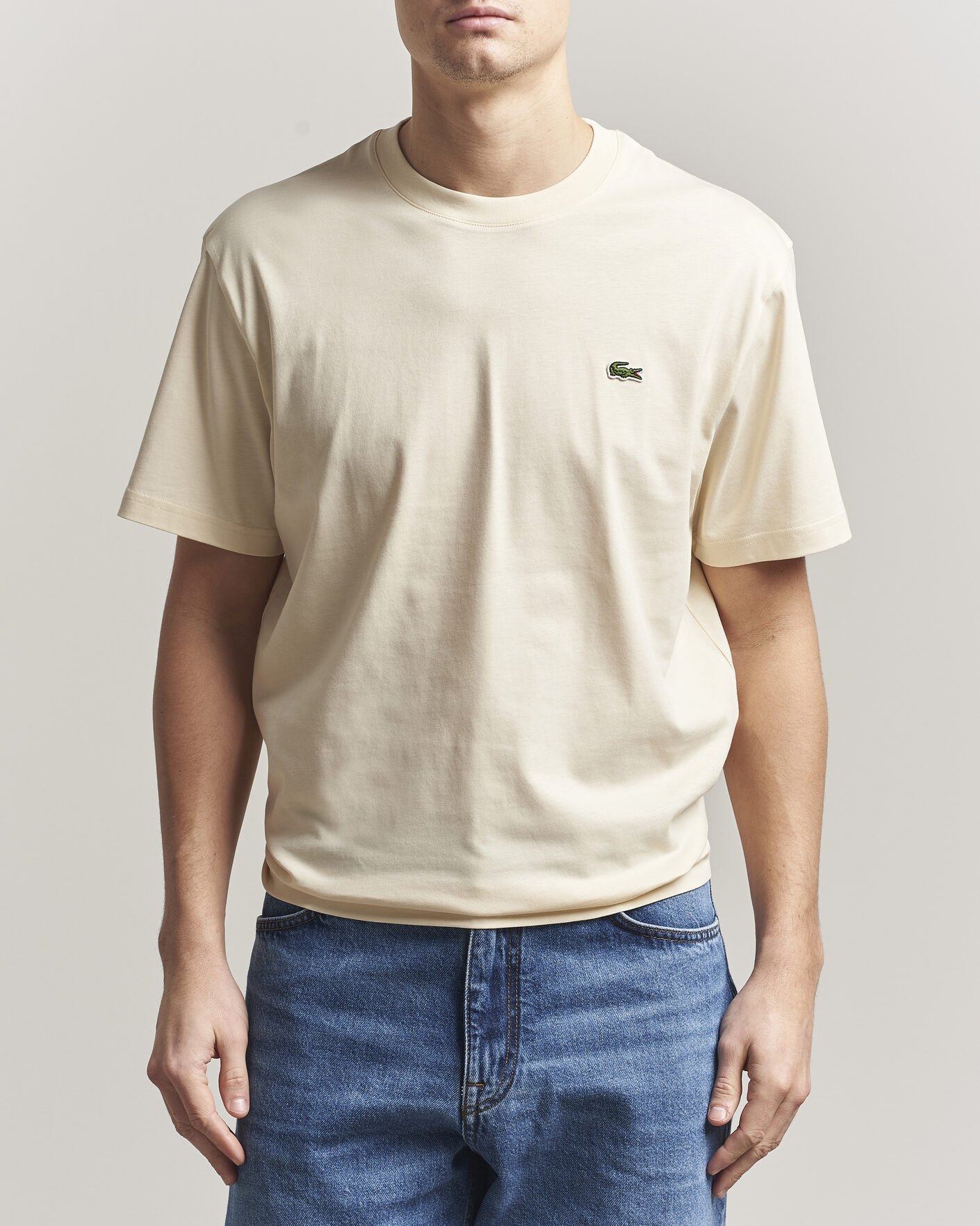 Men | T-Shirts | Lacoste | Crew Neck T-Shirt Naturel Clair