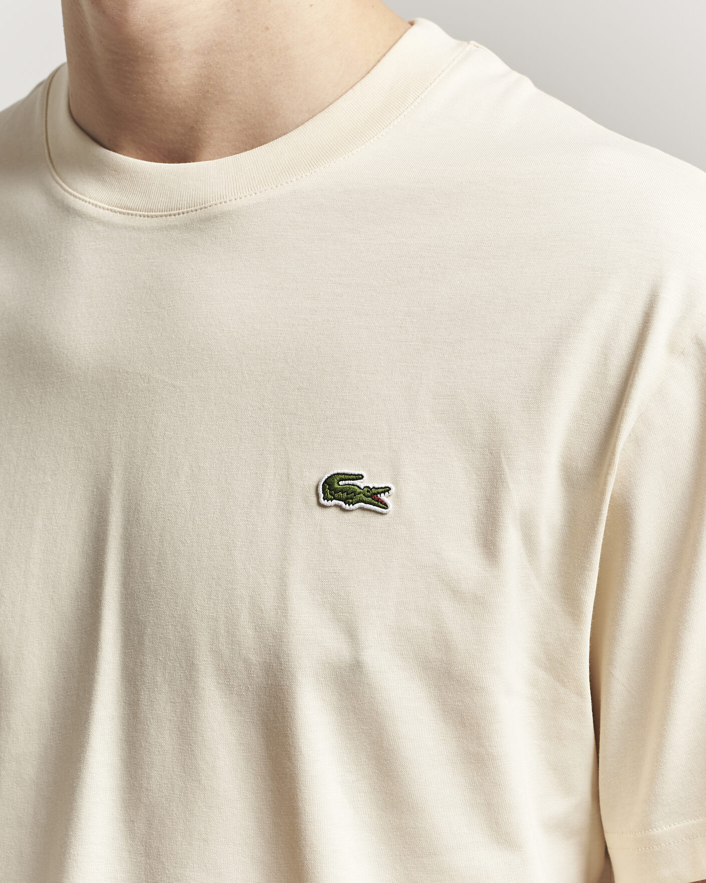 Men | T-Shirts | Lacoste | Crew Neck T-Shirt Naturel Clair