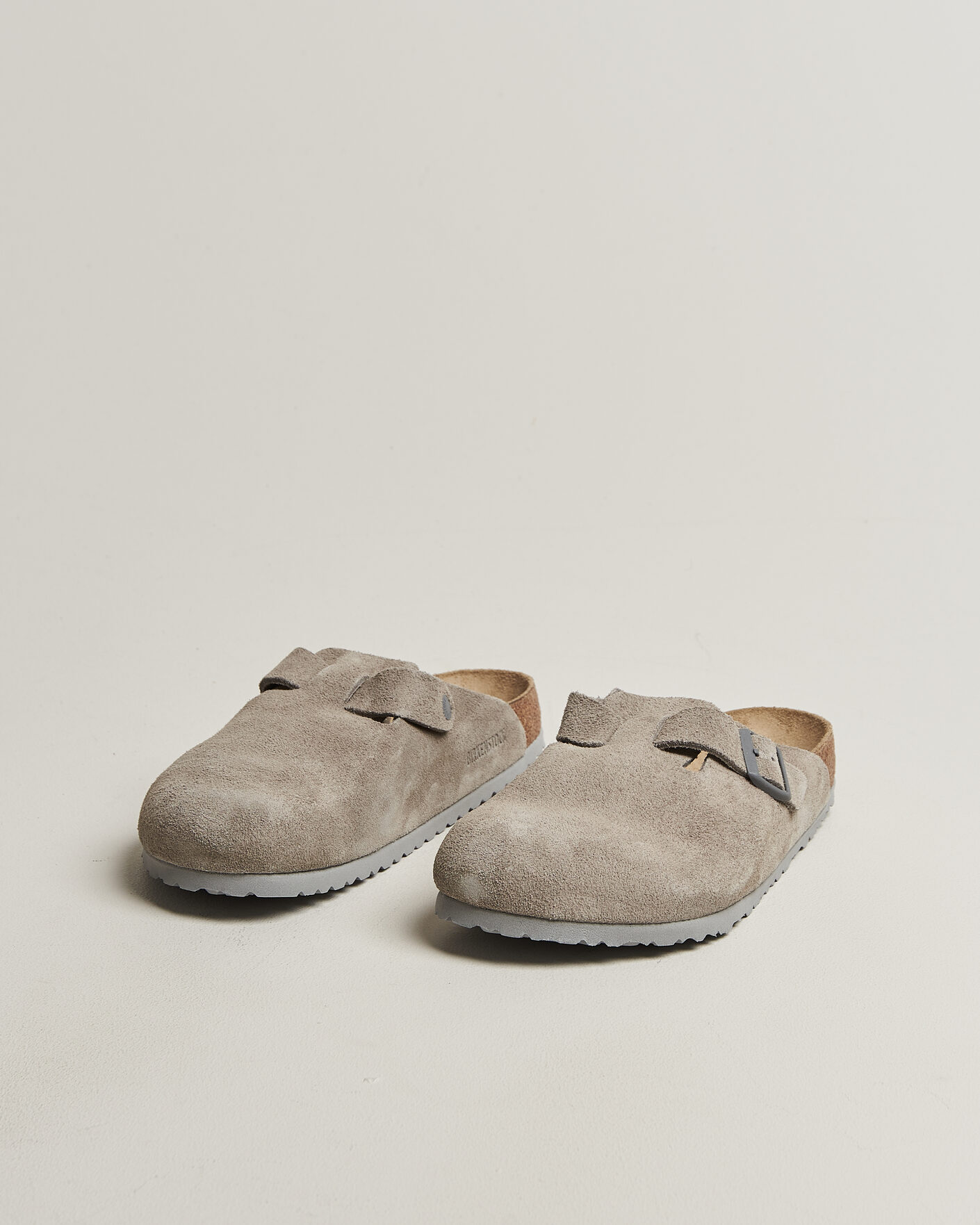 Men | Sandals & Slides | BIRKENSTOCK | Boston Soft Footbed Stone Coin Suede