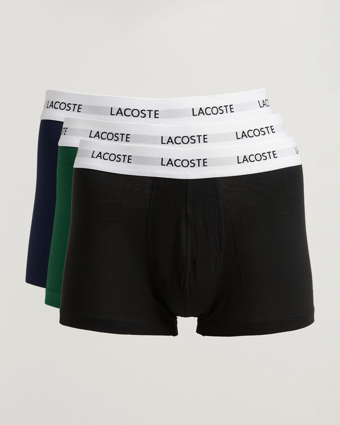 Men | Underwear & Socks | Lacoste | 3-Pack Stretch Cotton Trunks Black/Green/Blue