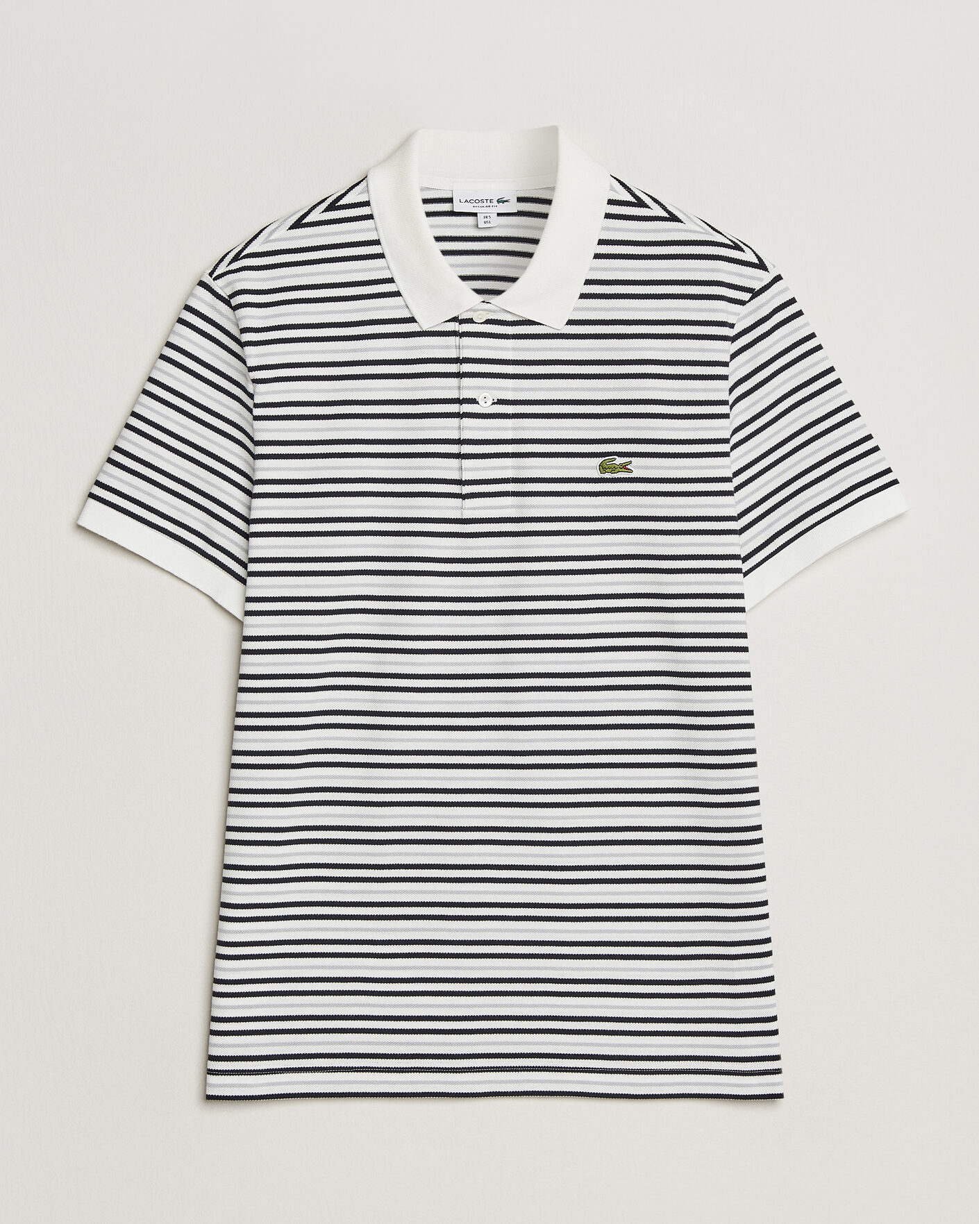 Men | Polo Shirts | Lacoste | Original Striped Polo Piké Blackbird/Flour