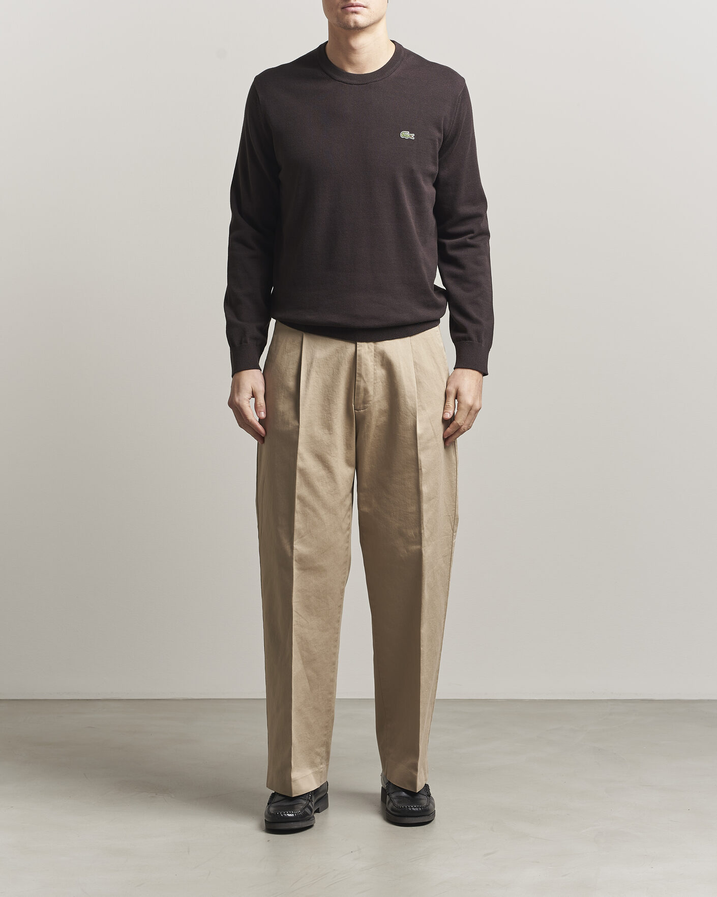 Men | Sweaters & Knitwear | Lacoste | Cotton Knitted Sweater Buffalo Brown