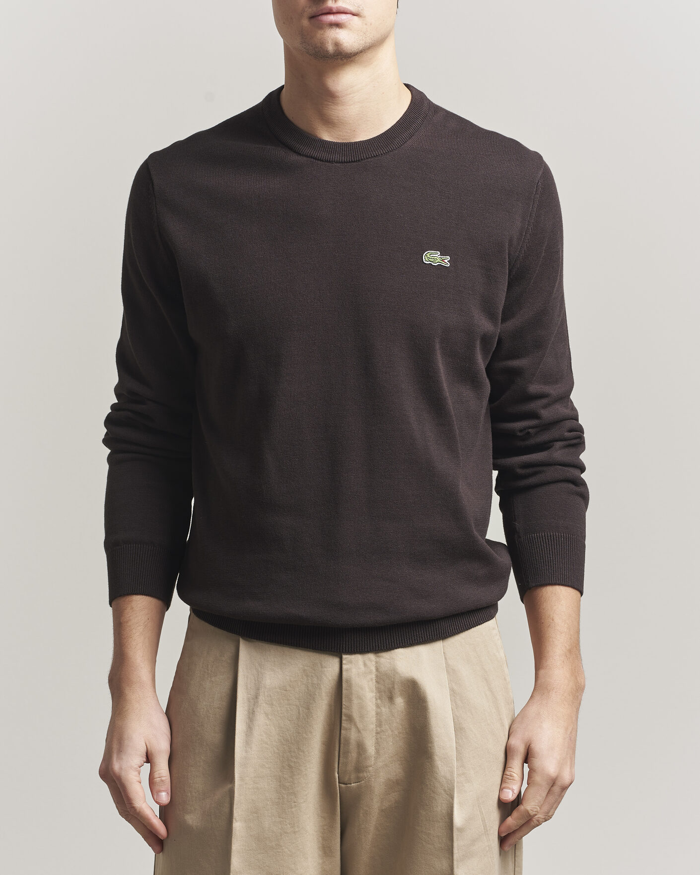 Men | Sweaters & Knitwear | Lacoste | Cotton Knitted Sweater Buffalo Brown