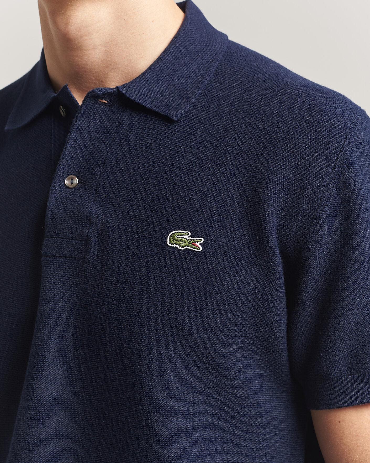 Men | Polo Shirts | Lacoste | Cotton Knitted Polo Navy Blue