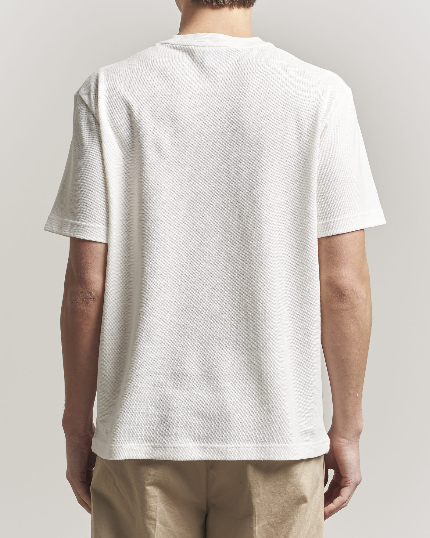 Men | T-Shirts | Lacoste | Cotton/Linen Pique T-Shirt Flour