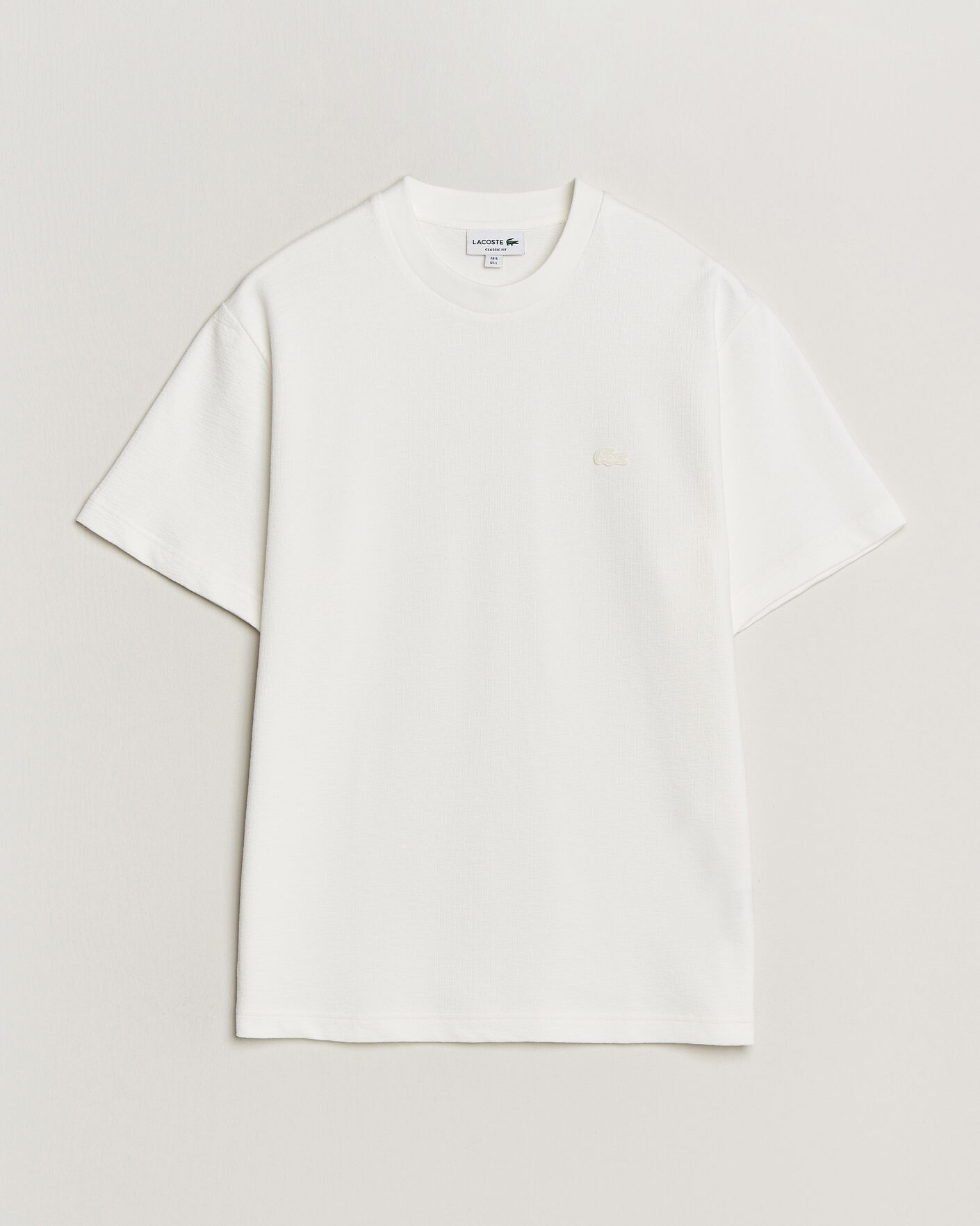 Men | T-Shirts | Lacoste | Textured Cotton T-Shirt Flour