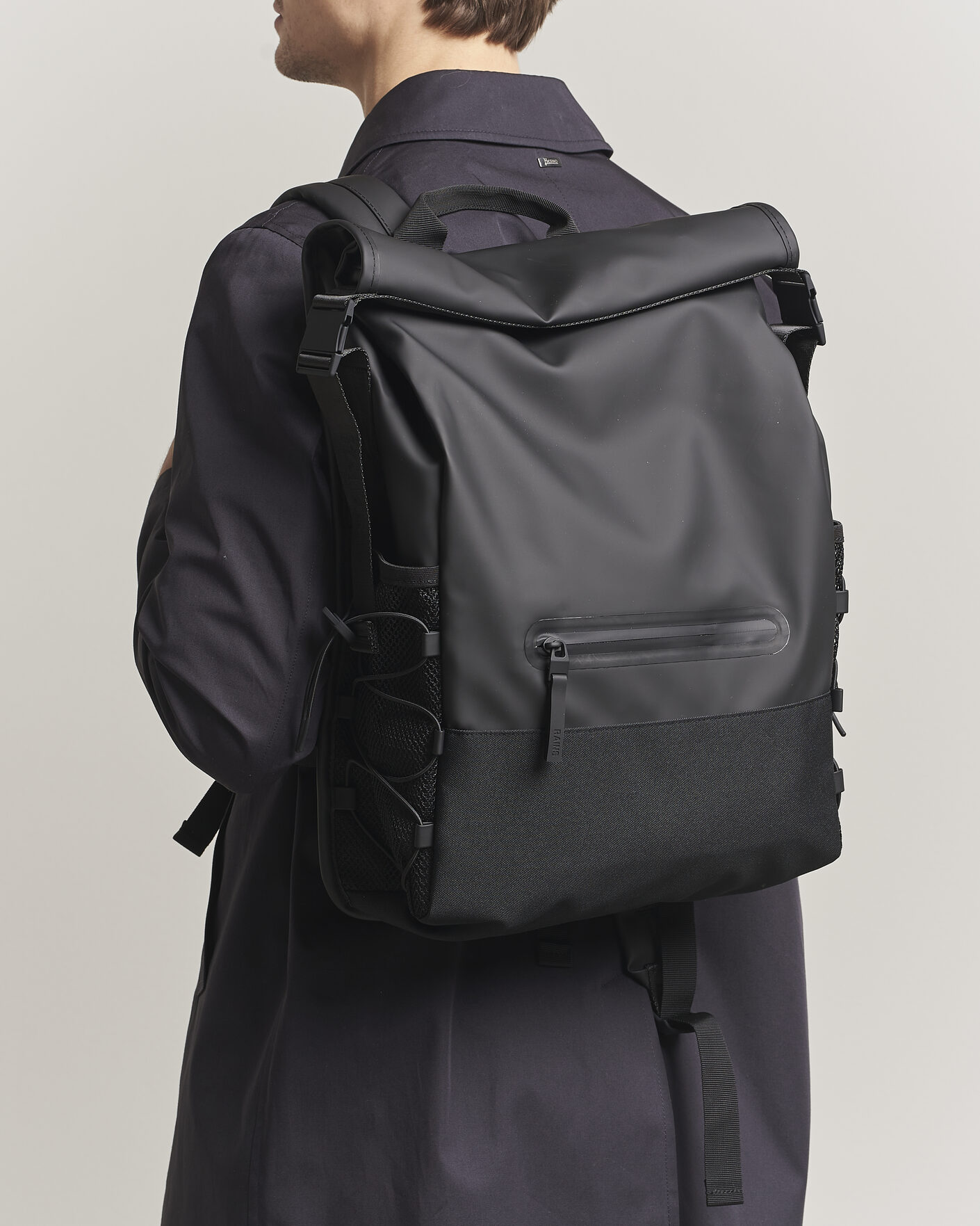 Men | Bags | RAINS | Trail Mountaineer Rolltop Backpack Black