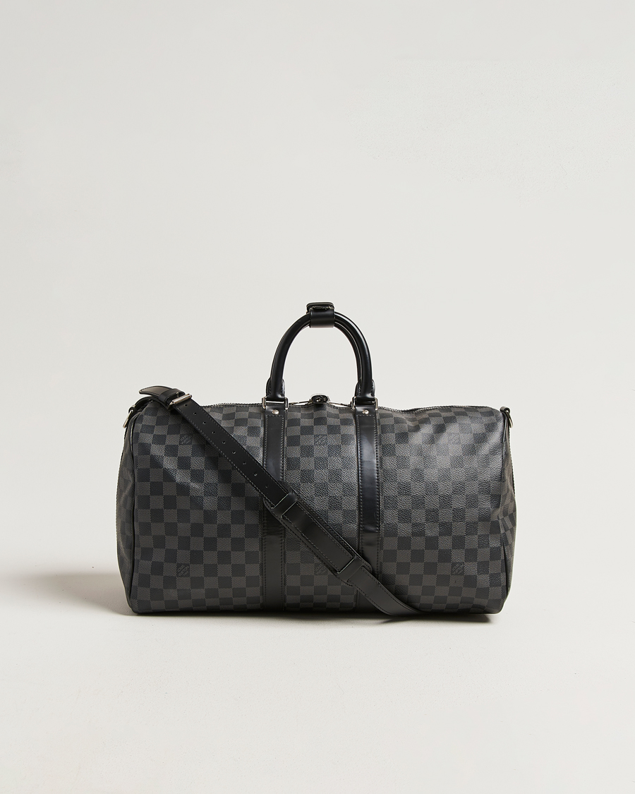 Men | Pre-Owned & Vintage Bags | Louis Vuitton Pre-Owned | Keepall Bandouliére 45 Damier Graphite