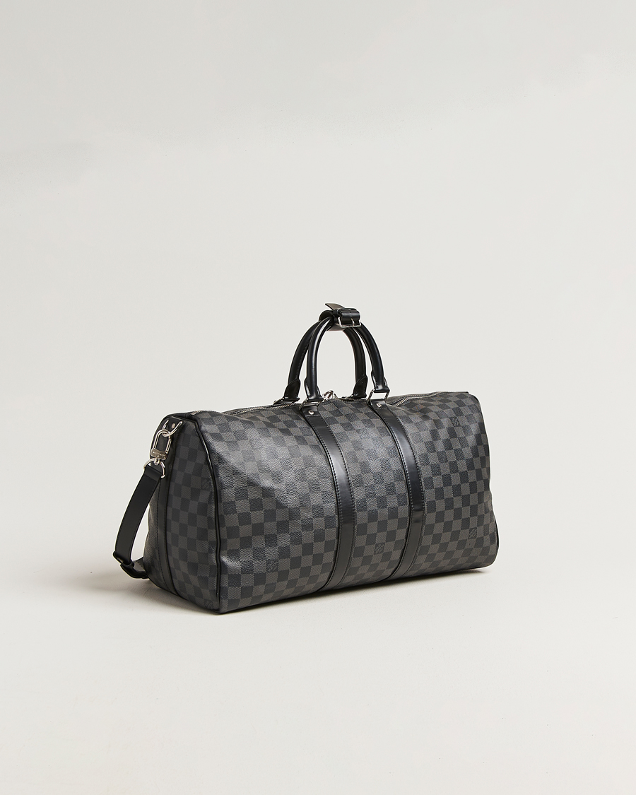 Men | Pre-Owned & Vintage Bags | Louis Vuitton Pre-Owned | Keepall Bandouliére 45 Damier Graphite