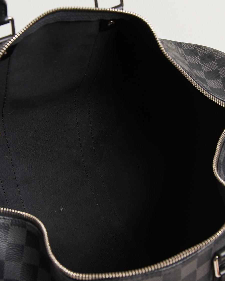 Men | Pre-Owned & Vintage Bags | Louis Vuitton Pre-Owned | Keepall Bandouliére 45 Damier Graphite
