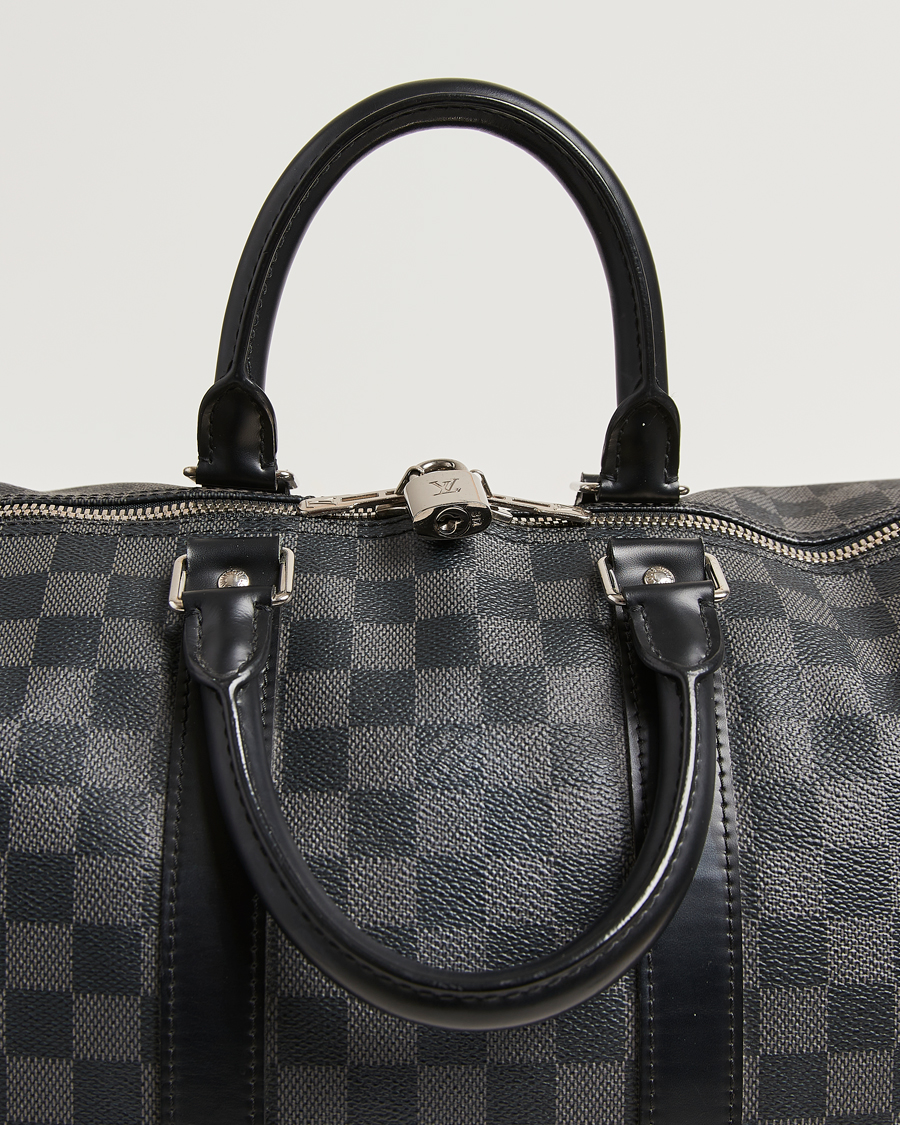 Men | Pre-Owned & Vintage Bags | Louis Vuitton Pre-Owned | Keepall Bandouliére 45 Damier Graphite