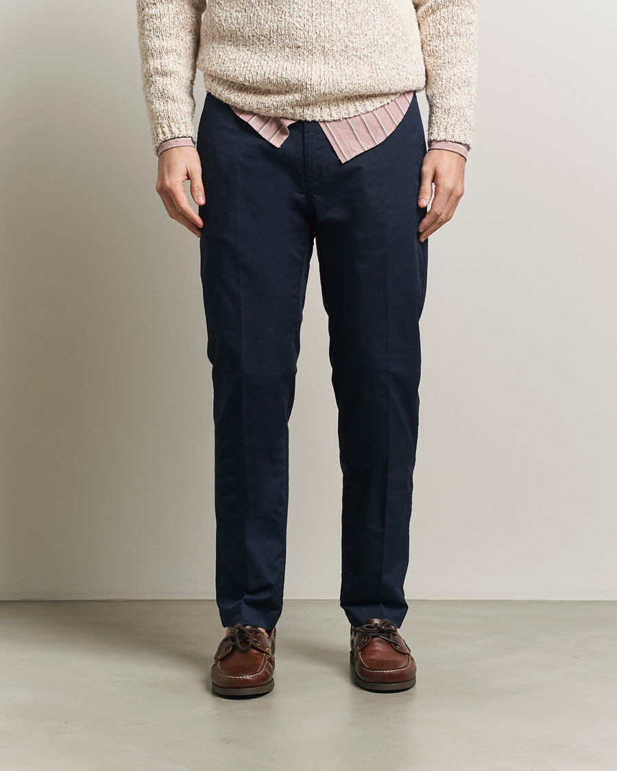 Men | Trousers | Massimo Alba | Winch Cotton Gabardine Trousers Navy