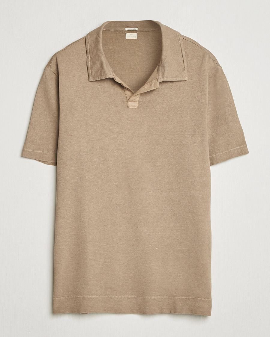 Men | Polo Shirts | Massimo Alba | Aruba Cotton/Linen Polo Camel