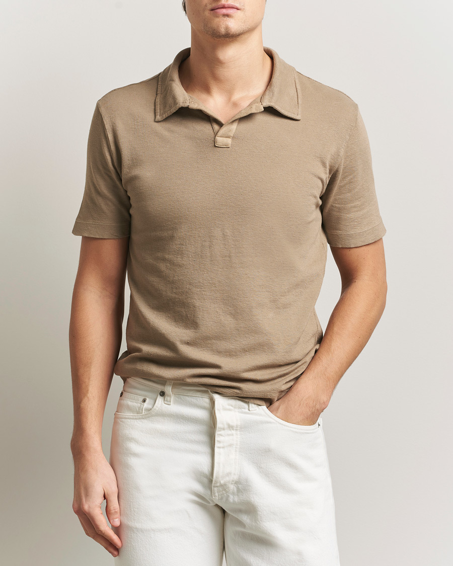 Men | Polo Shirts | Massimo Alba | Aruba Cotton/Linen Polo Camel