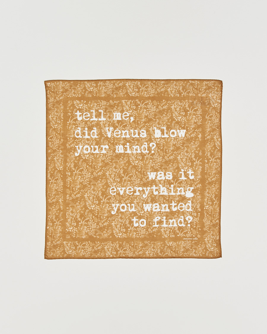 Men | Pocket Squares | Massimo Alba | Printed Cotton Voile Hankerchief Bronze
