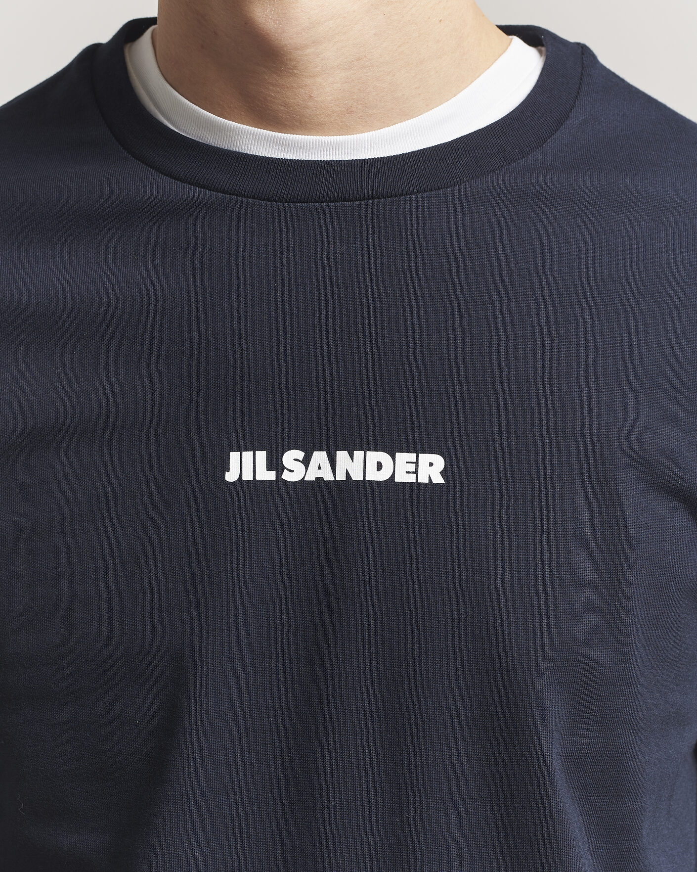 Men | T-Shirts | Jil Sander | Long Sleeve Logo T-Shirt Navy