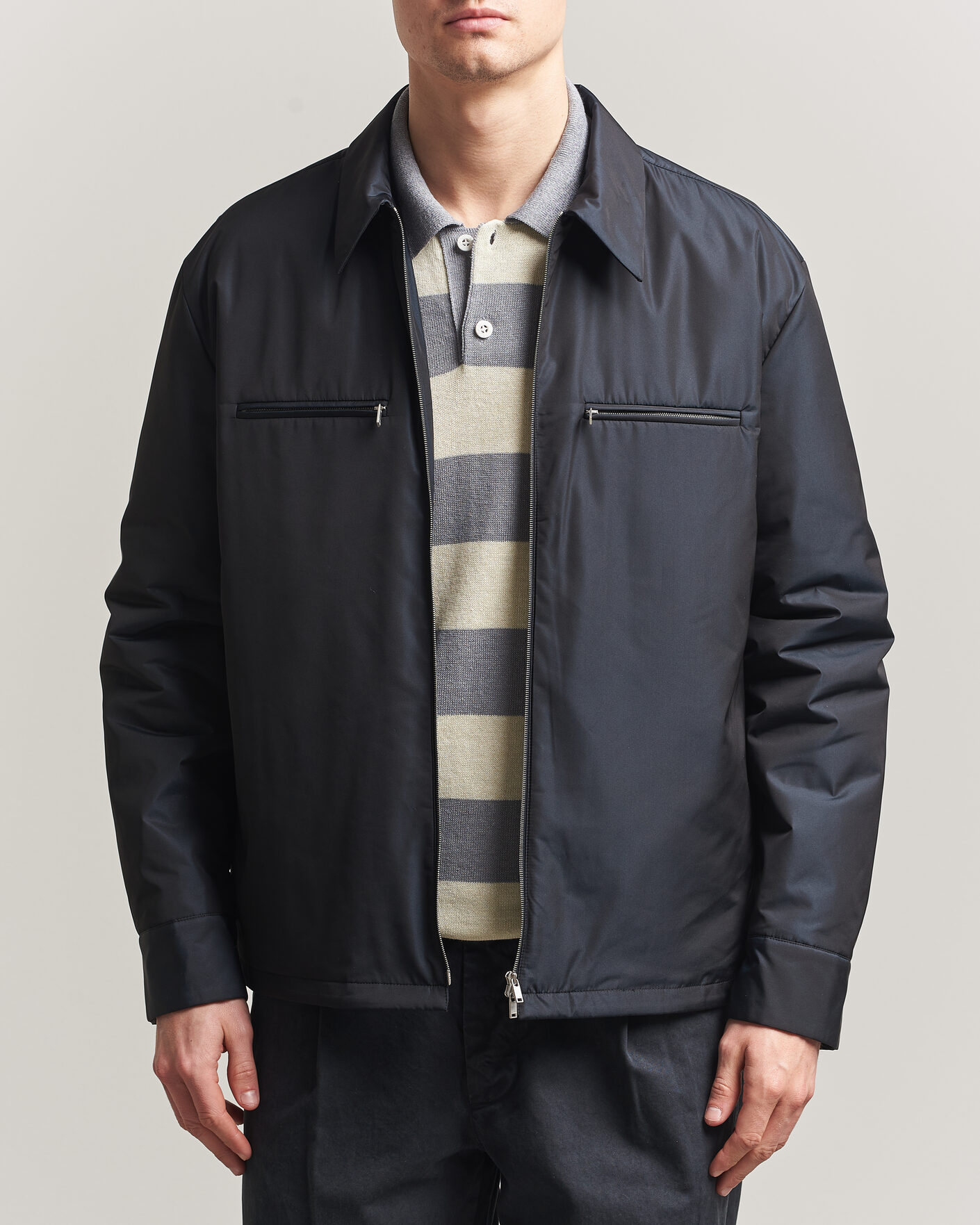 Men | Coats & Jackets | Jil Sander | Nylon Zip Jacket Navy