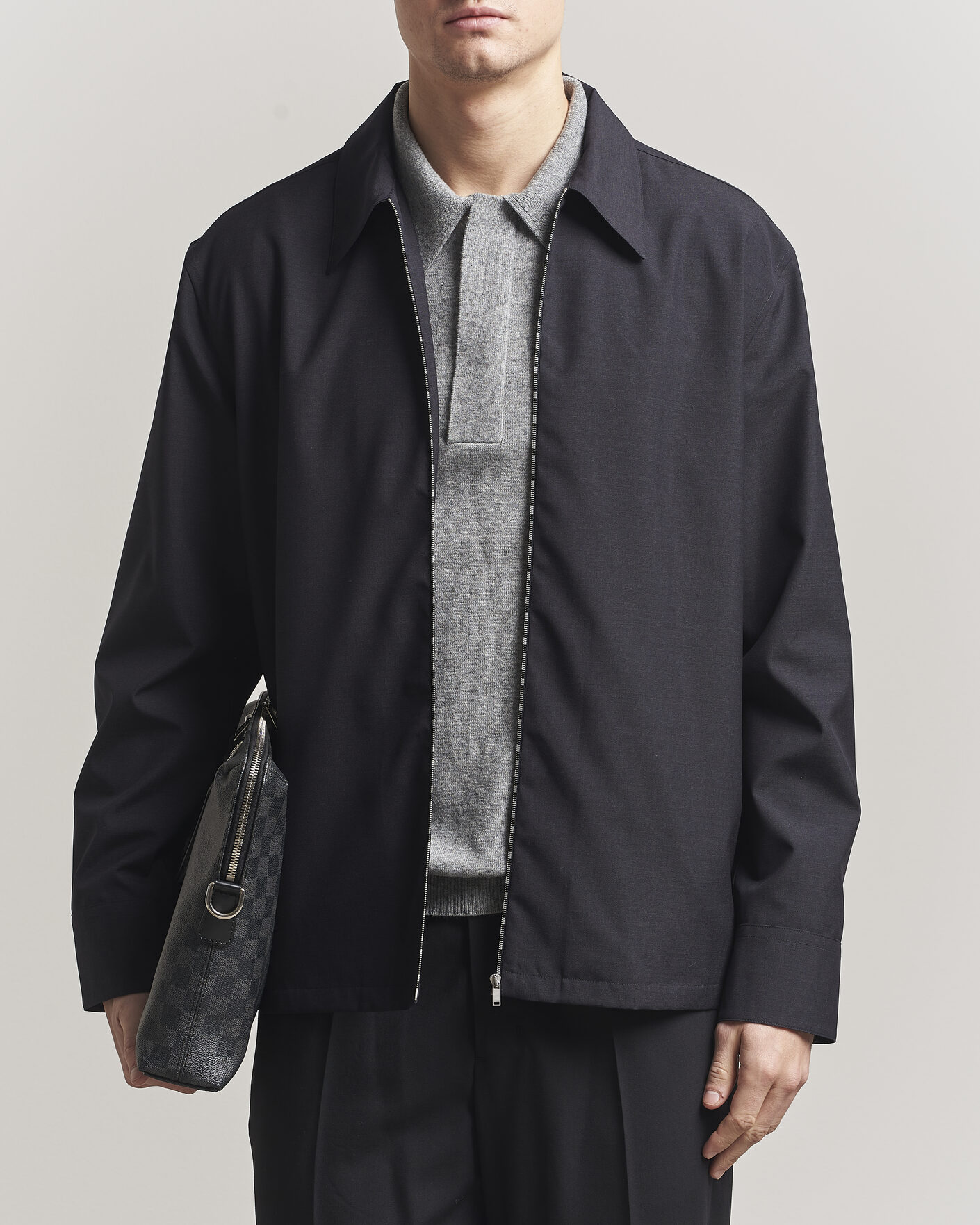 Jil Sander Zip Shirt Blouson Navy at CareOfCarl.com