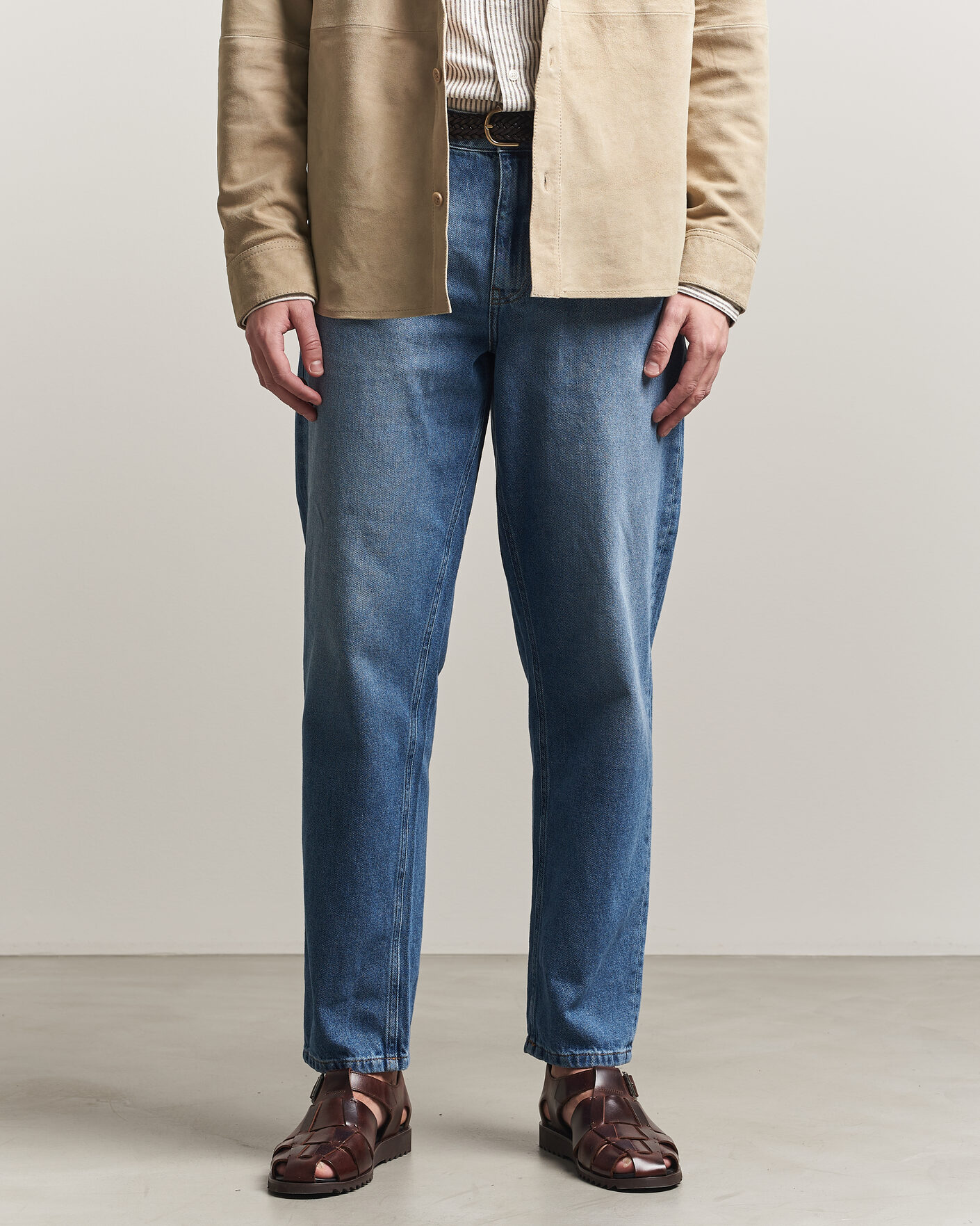 Men | Trousers | LES DEUX | Ryder Washed Jeans Medium Indigo Blue