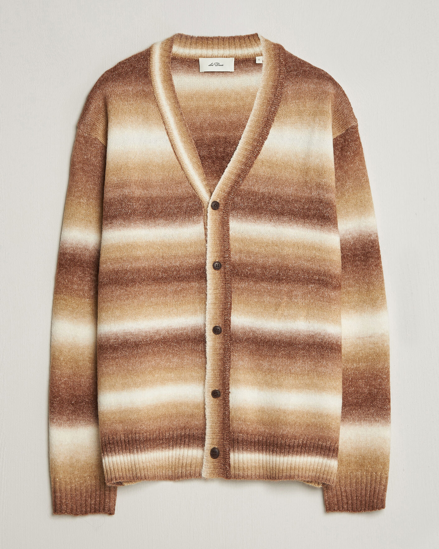 Men | Sweaters & Knitwear | LES DEUX | Boston Gradient Knitted Cardigan Teak Brown