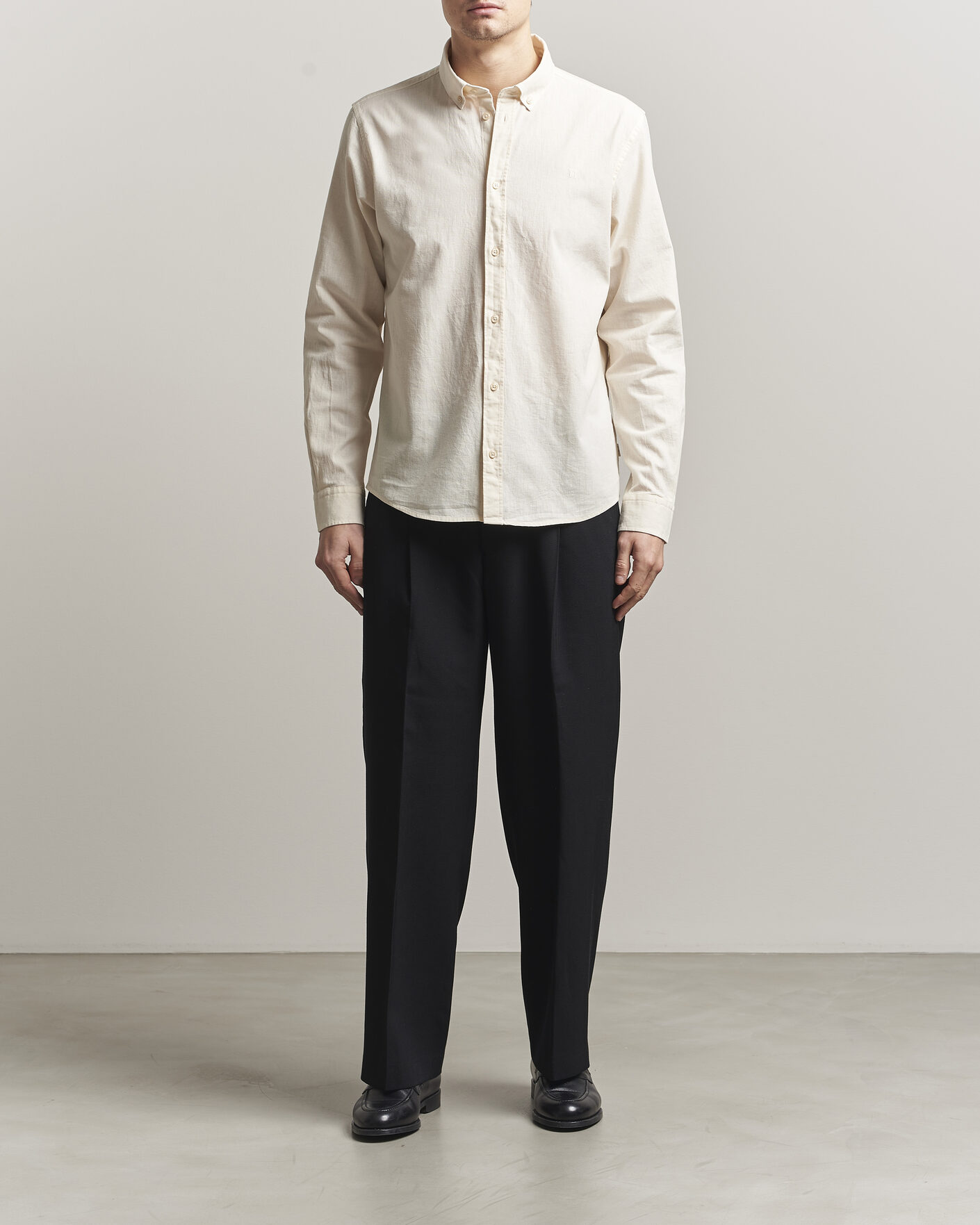 Men | Shirts | LES DEUX | Konrad Cotton/Linen Shirt Eggnog White