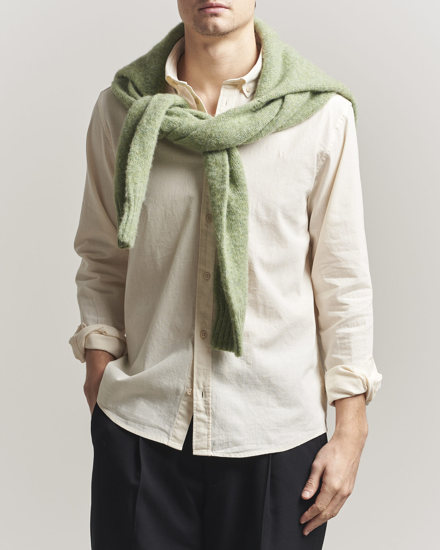 Men | Shirts | LES DEUX | Konrad Cotton/Linen Shirt Eggnog White