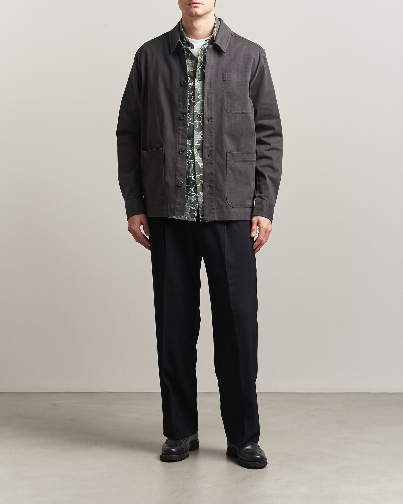 Men | Shirts | LES DEUX | Layton Cotton Overshirt Black