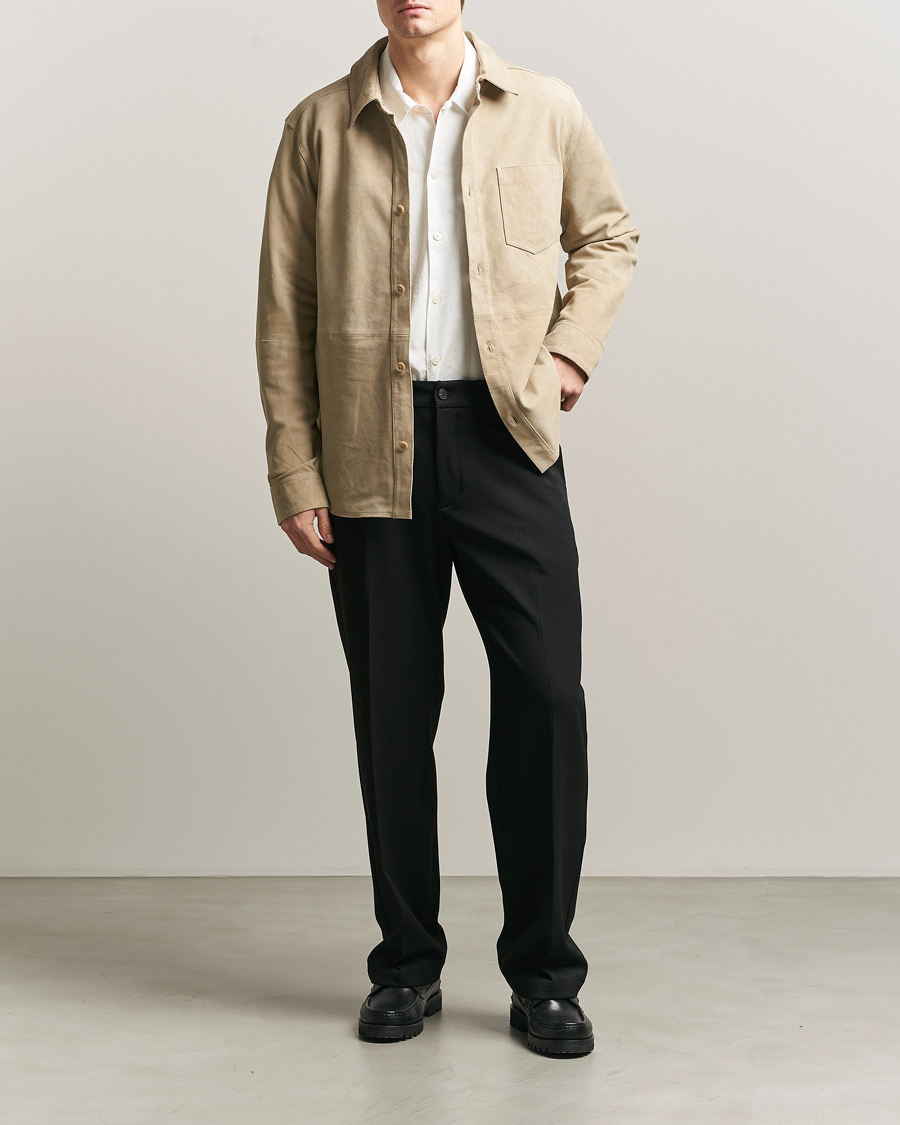 Men | Shirts | LES DEUX | Bertram Suede Overshirt Light Sand