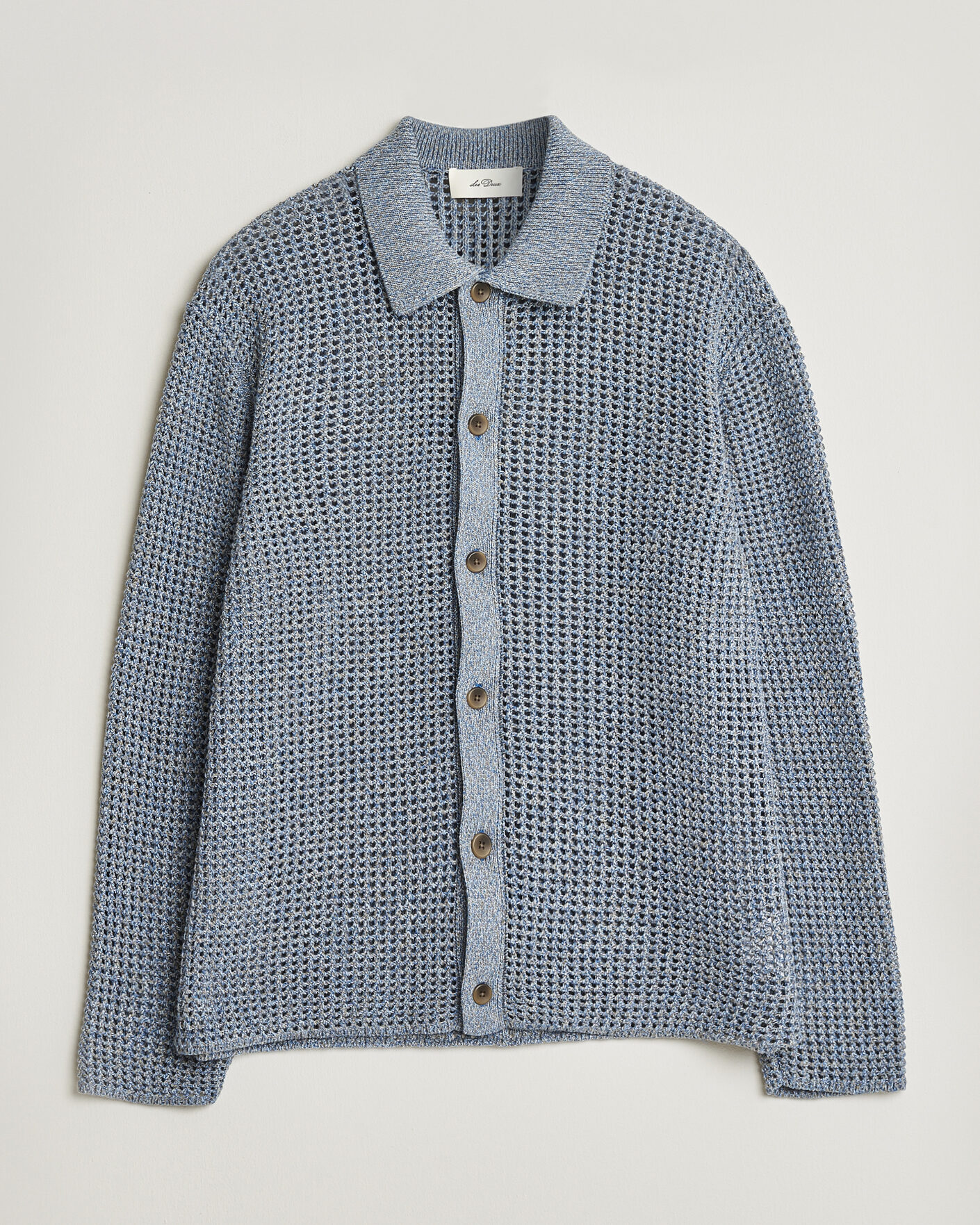 Men | Sweaters & Knitwear | LES DEUX | Gerald Knitted Shirt Dark Denim Blue
