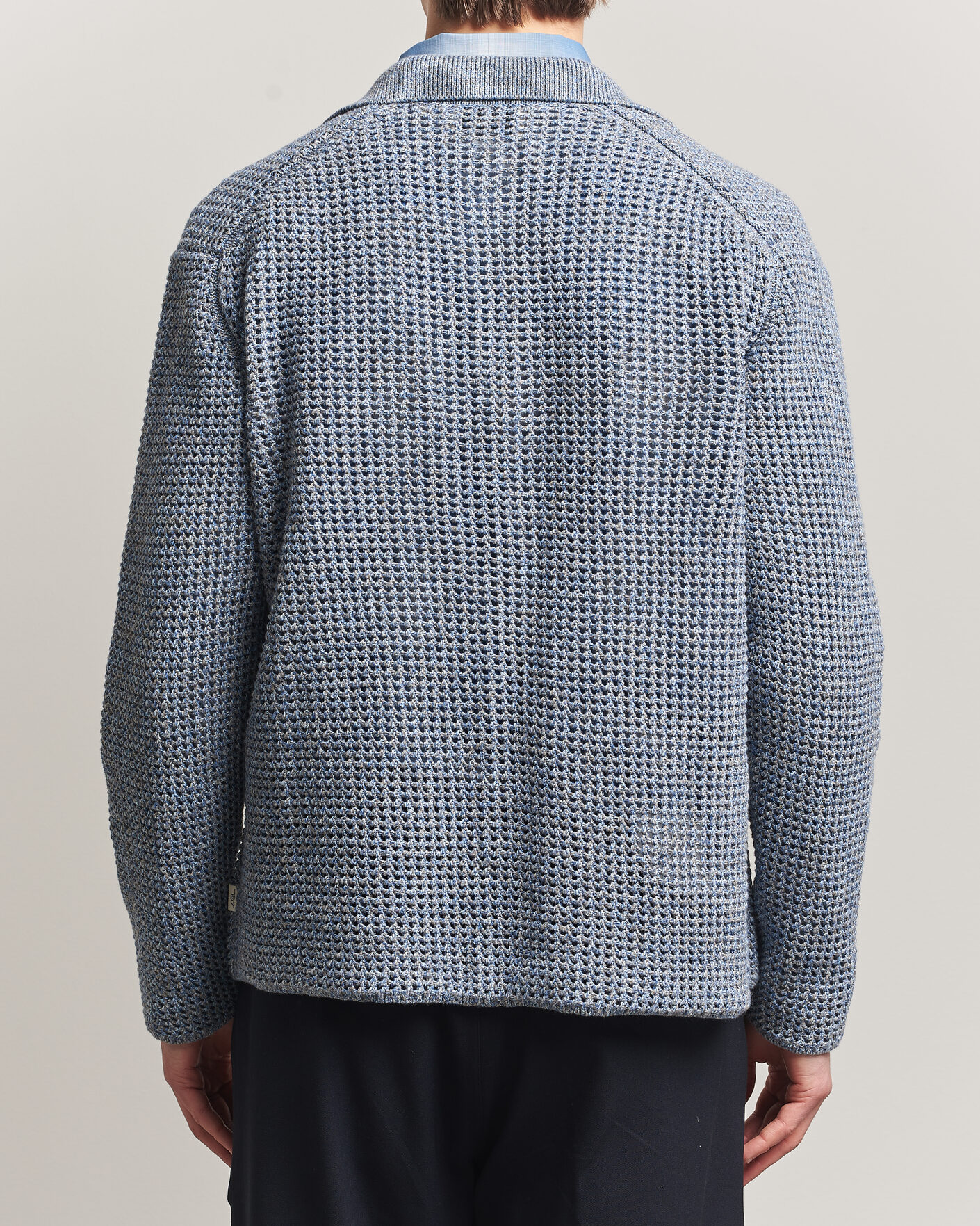 Men | Sweaters & Knitwear | LES DEUX | Gerald Knitted Shirt Dark Denim Blue