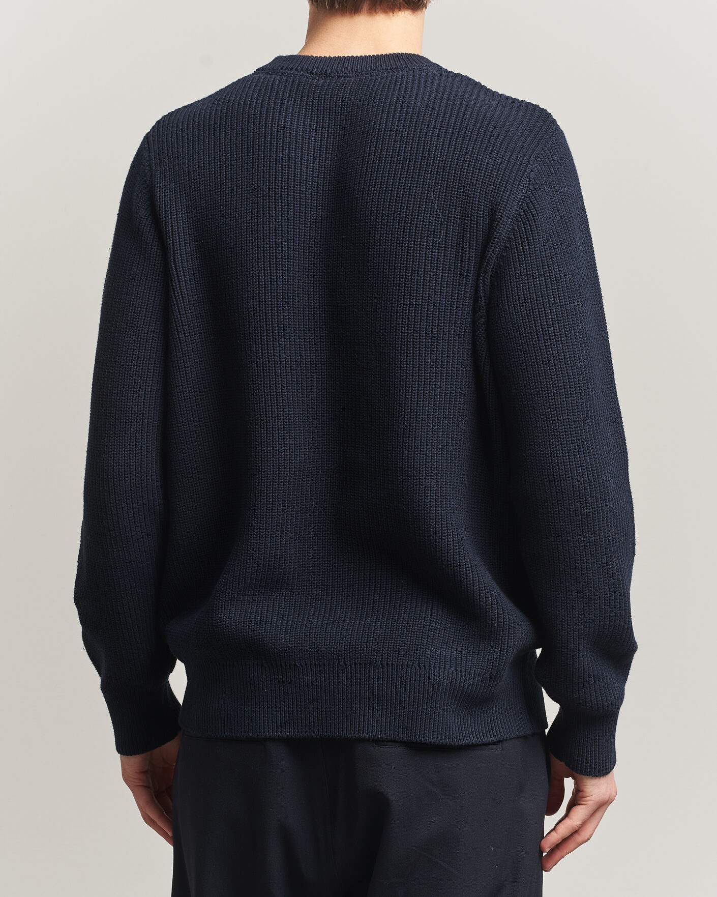 Men | Sweaters & Knitwear | LES DEUX | Garry Rib Crew Neck Knit Dark Navy