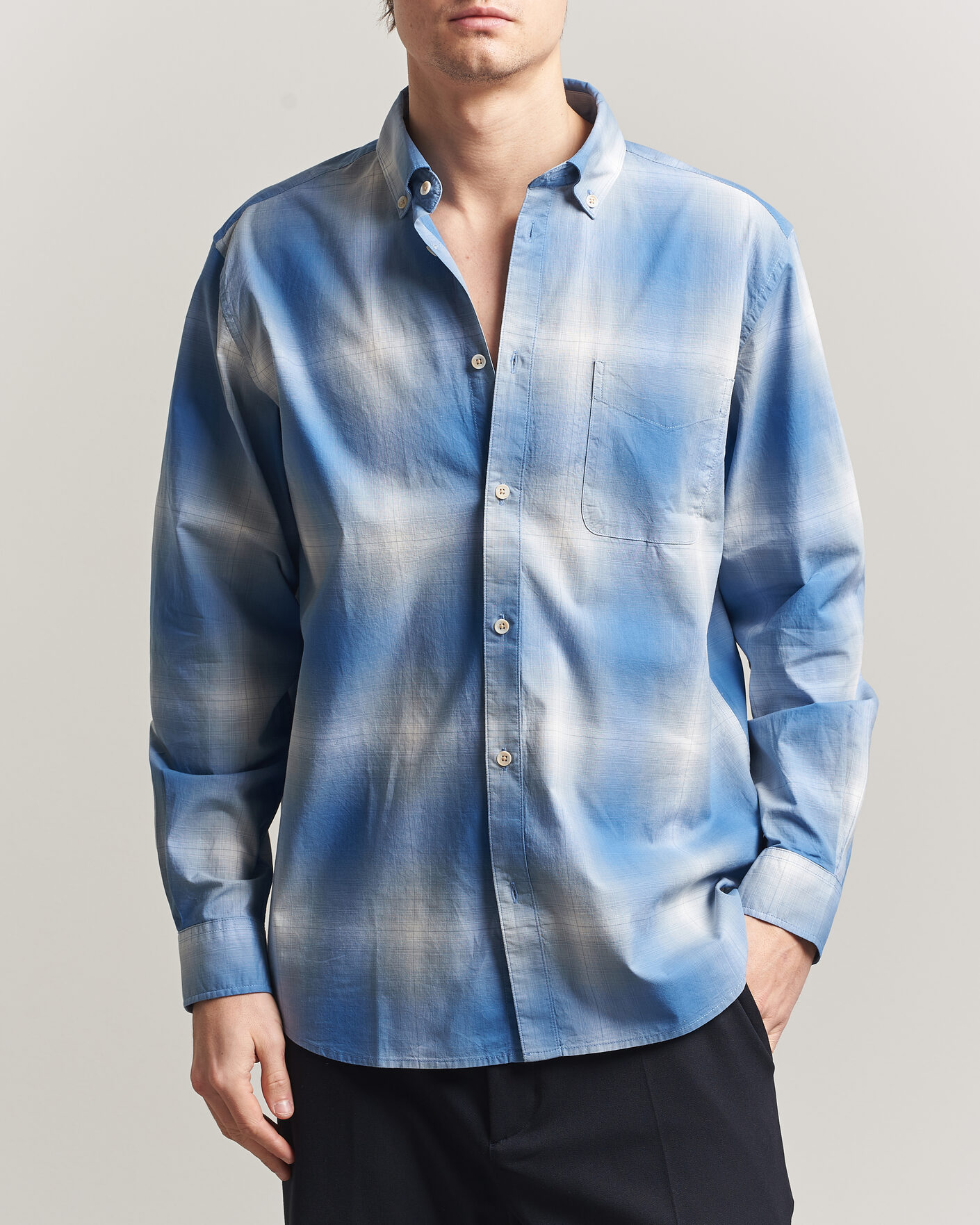 Men | Shirts | LES DEUX | Kent Shadowcheck Shirt Palace Blue