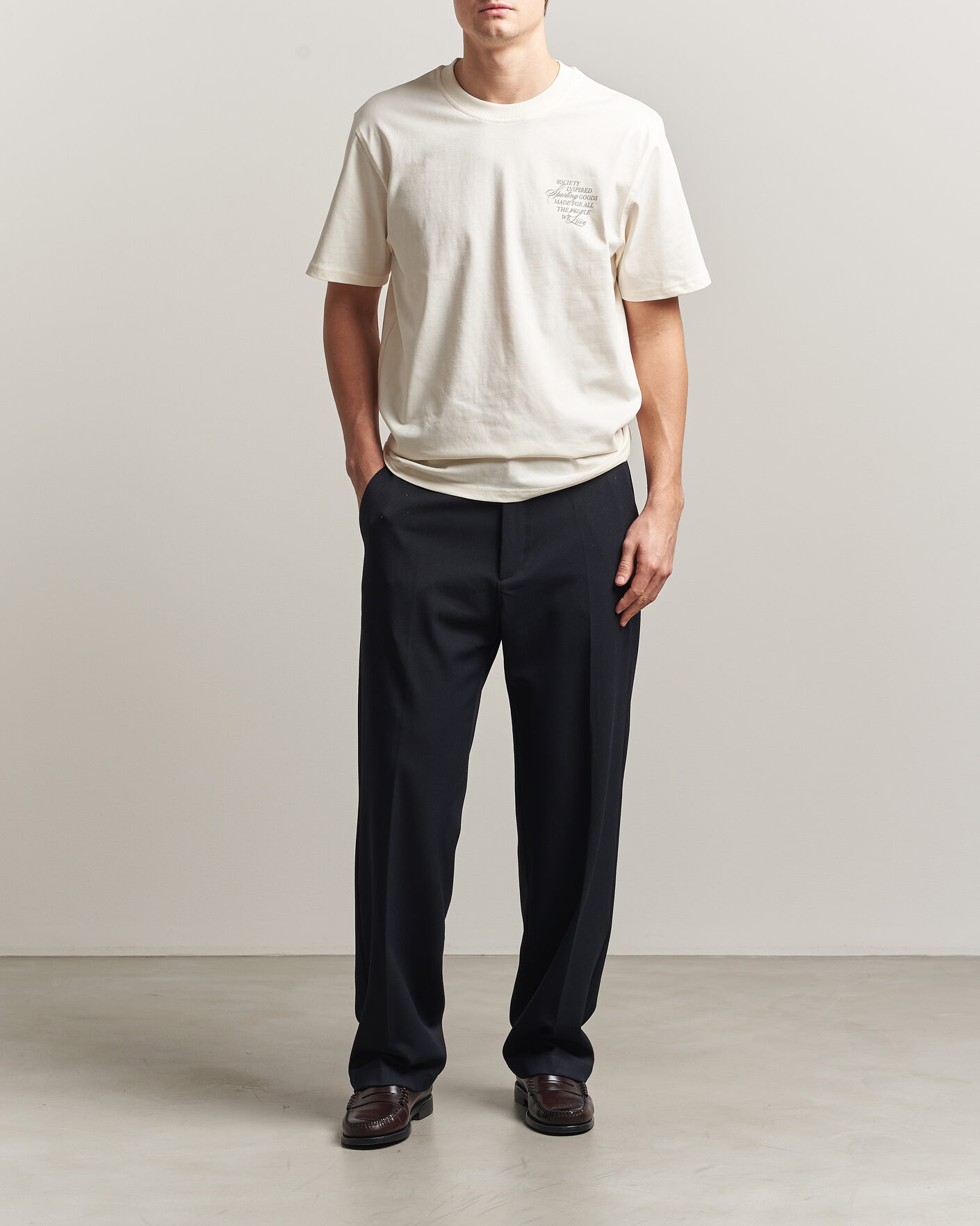 Men | Trousers | LES DEUX | Como Solid Slack Pants Dark Navy