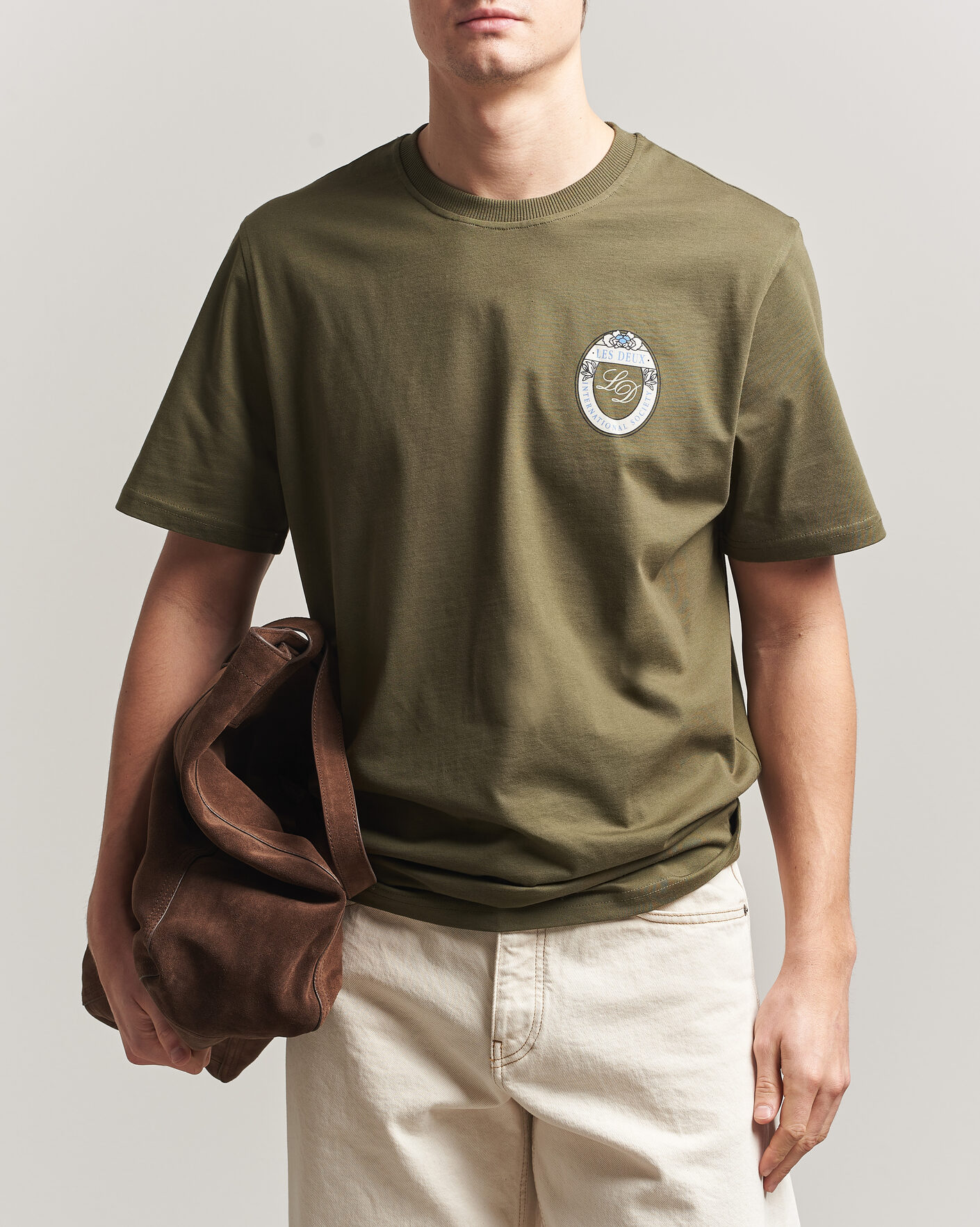 Men | T-Shirts | LES DEUX | Brday Emblem T-Shirt Olive Night Green