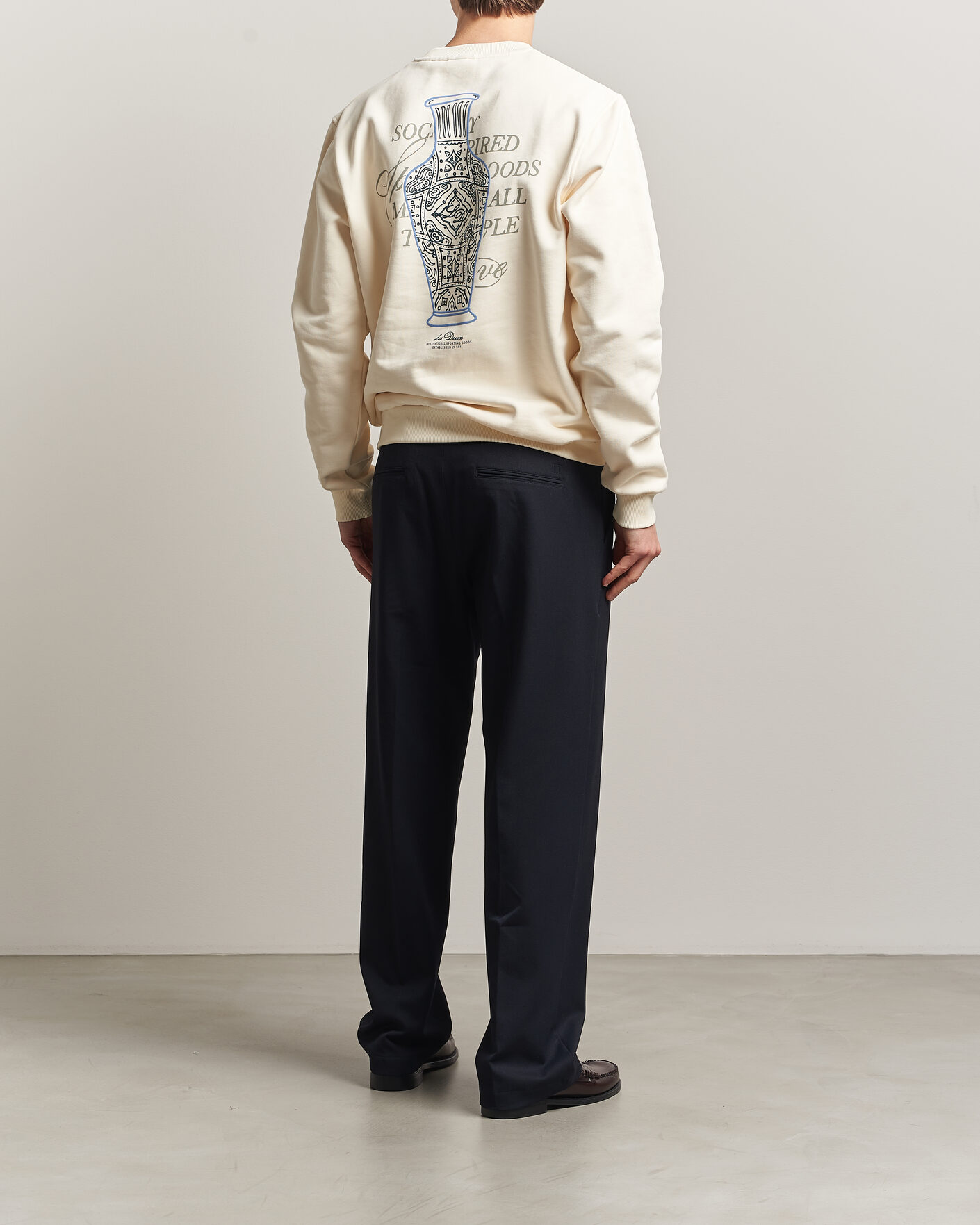 Men | Sweaters & Knitwear | LES DEUX | Ben Faience Sweatshirt Eggnog White