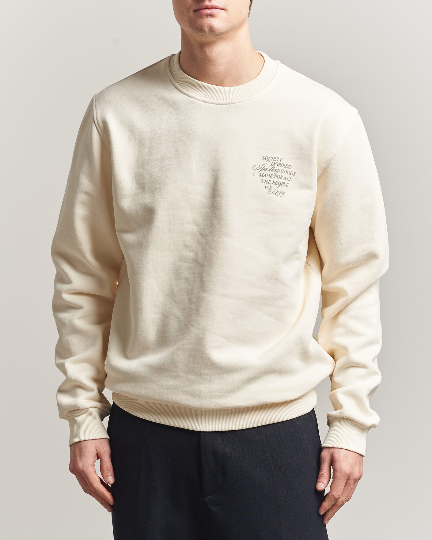 Men | Sweaters & Knitwear | LES DEUX | Ben Faience Sweatshirt Eggnog White