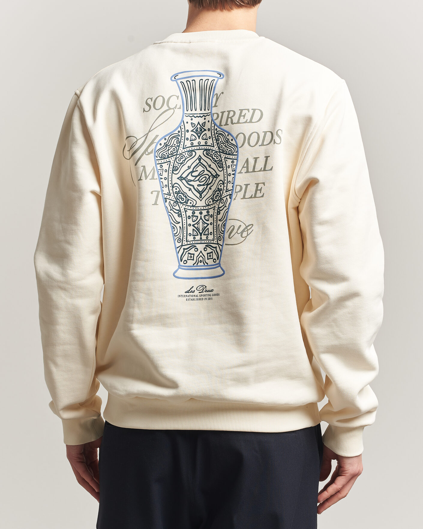 Men | Sweaters & Knitwear | LES DEUX | Ben Faience Sweatshirt Eggnog White