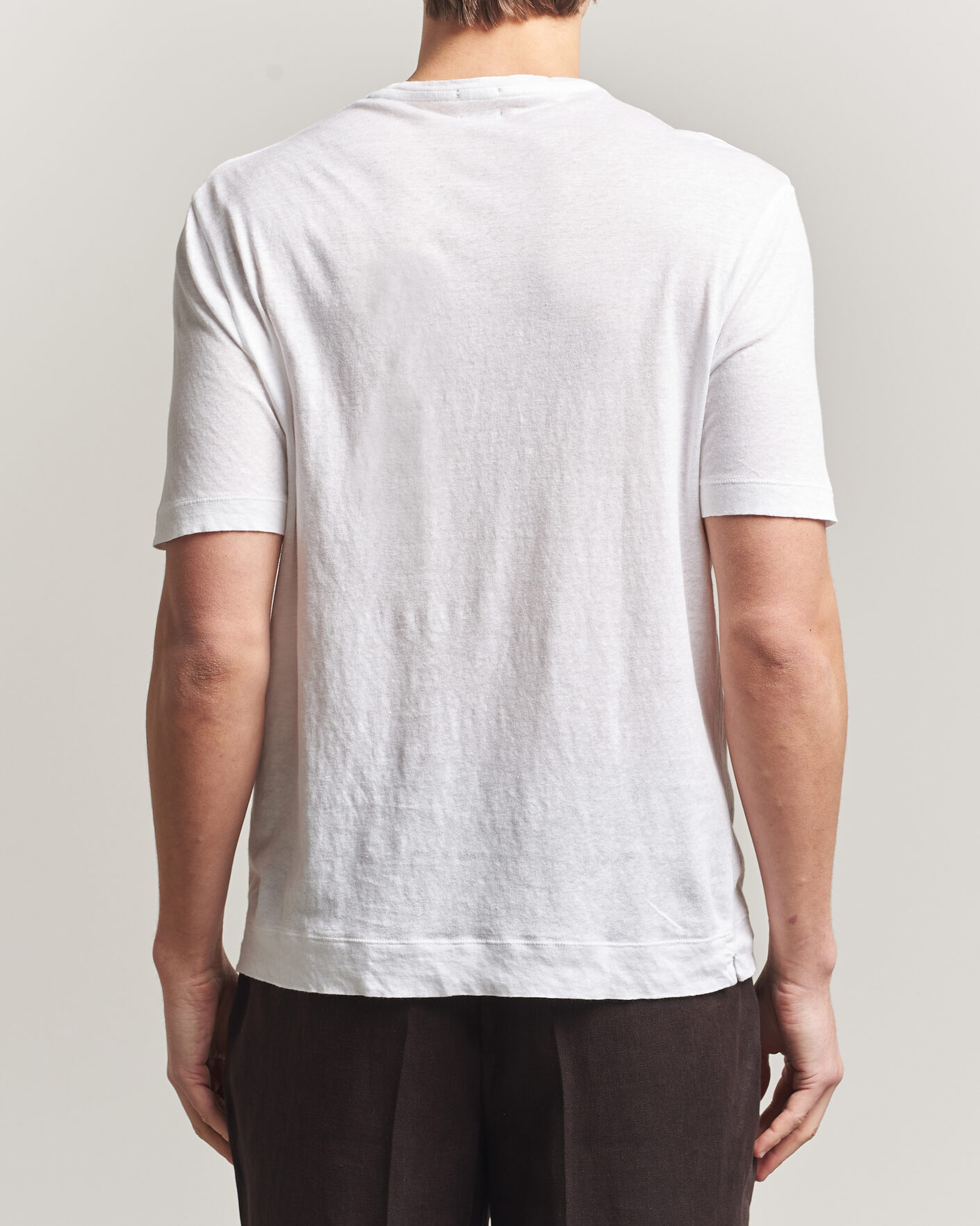Men | T-Shirts | Massimo Alba | Panarea Cotton/Linen T-Shirt White