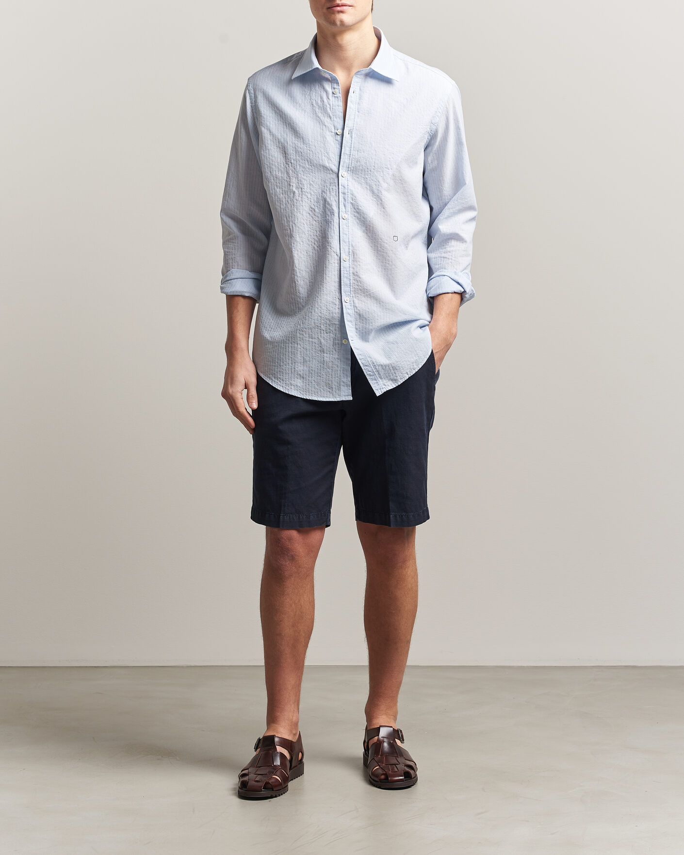 Men | Shirts | Massimo Alba | Genova Striped Shirt Sky Blue