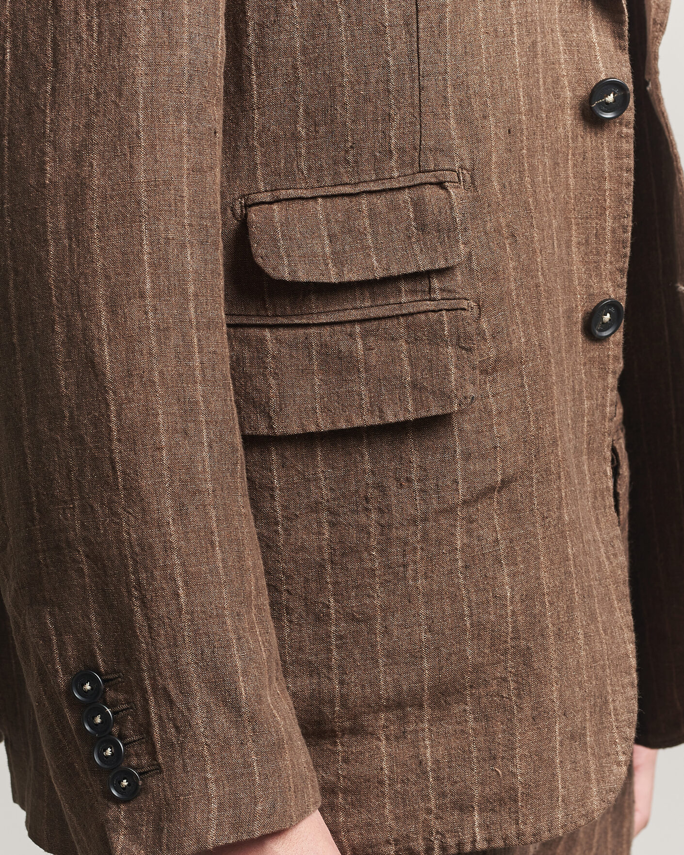 Men | Suits | Massimo Alba | Sloop Linen Suit Brown Pinstripe