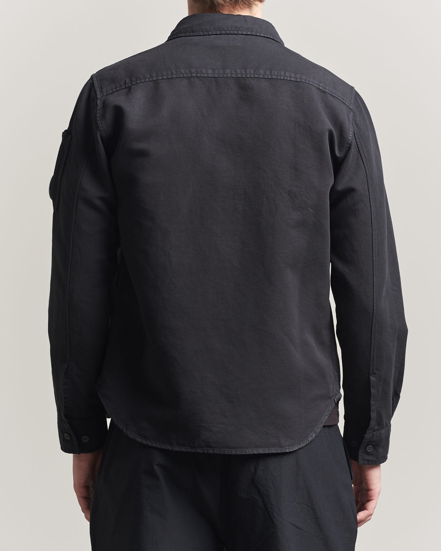 Men | Shirts | C.P. Company | Cotton/Linen Pocket Shirt Black